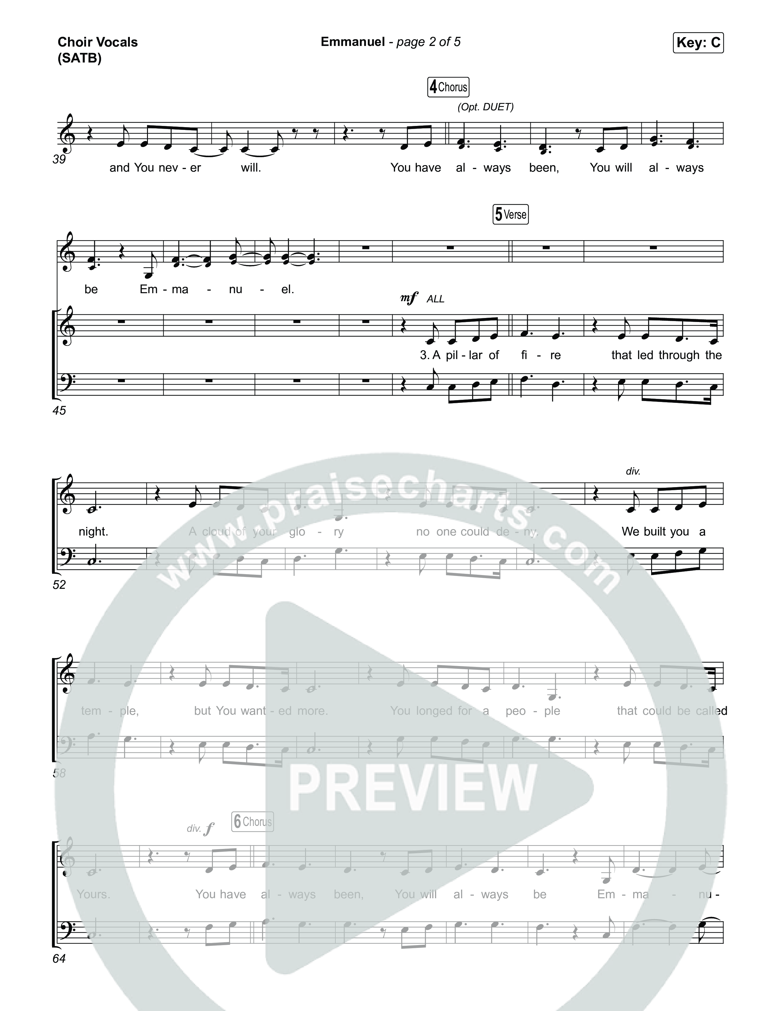 Emmanuel (Choral Anthem SATB) Choir Sheet (SATB) (Charity Gayle / Ryan Kennedy)