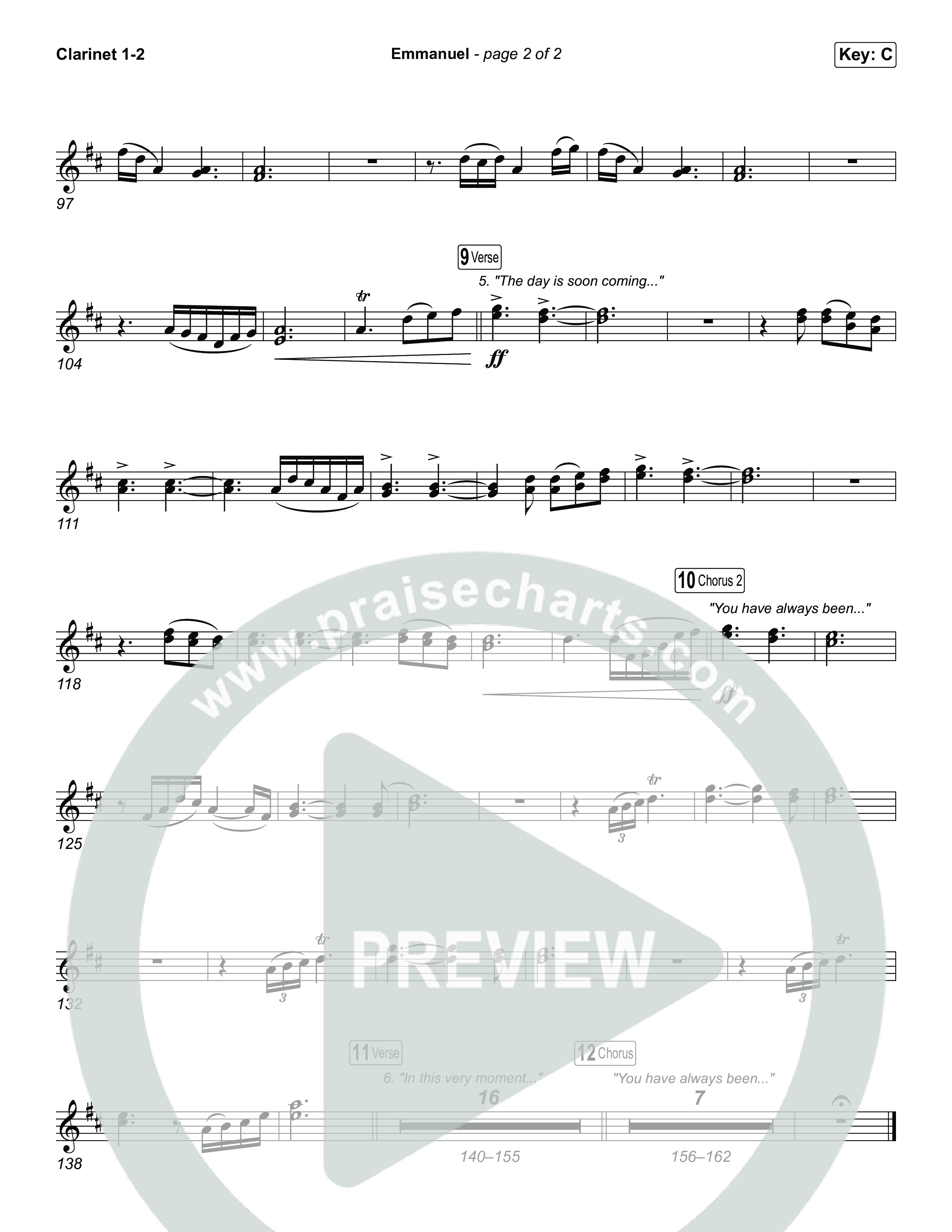 Emmanuel (Choral Anthem SATB) Clarinet 1,2 (Charity Gayle / Ryan Kennedy)