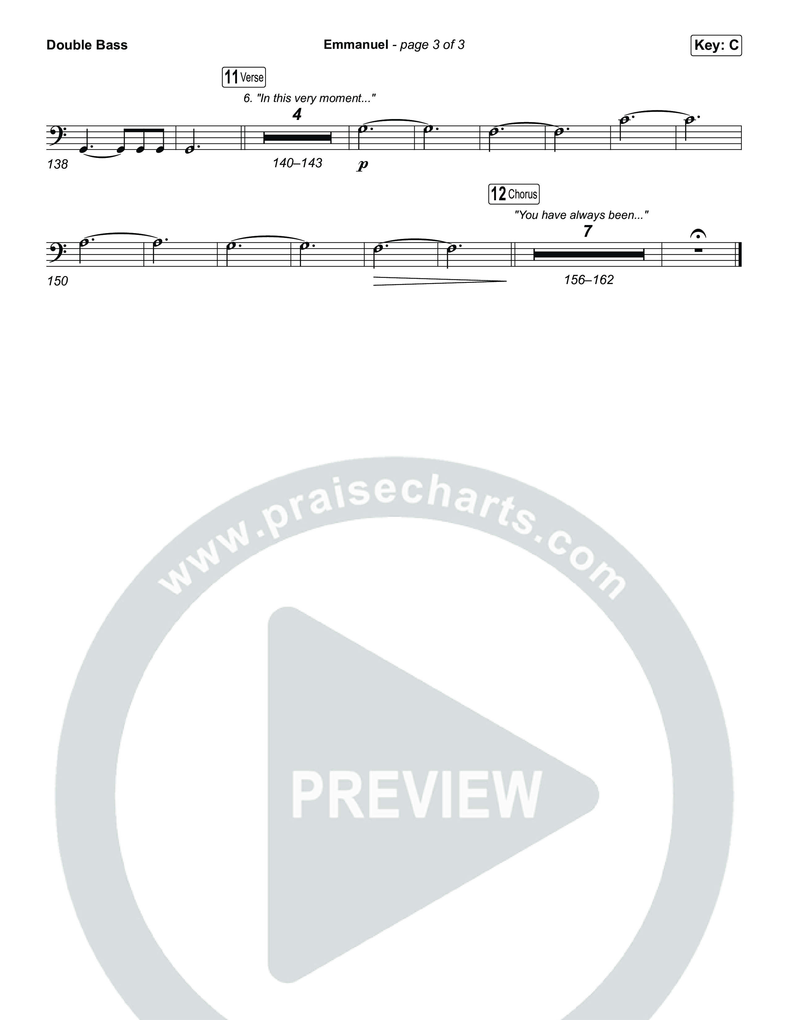 Emmanuel (Choral Anthem SATB) String Bass (Charity Gayle / Ryan Kennedy)
