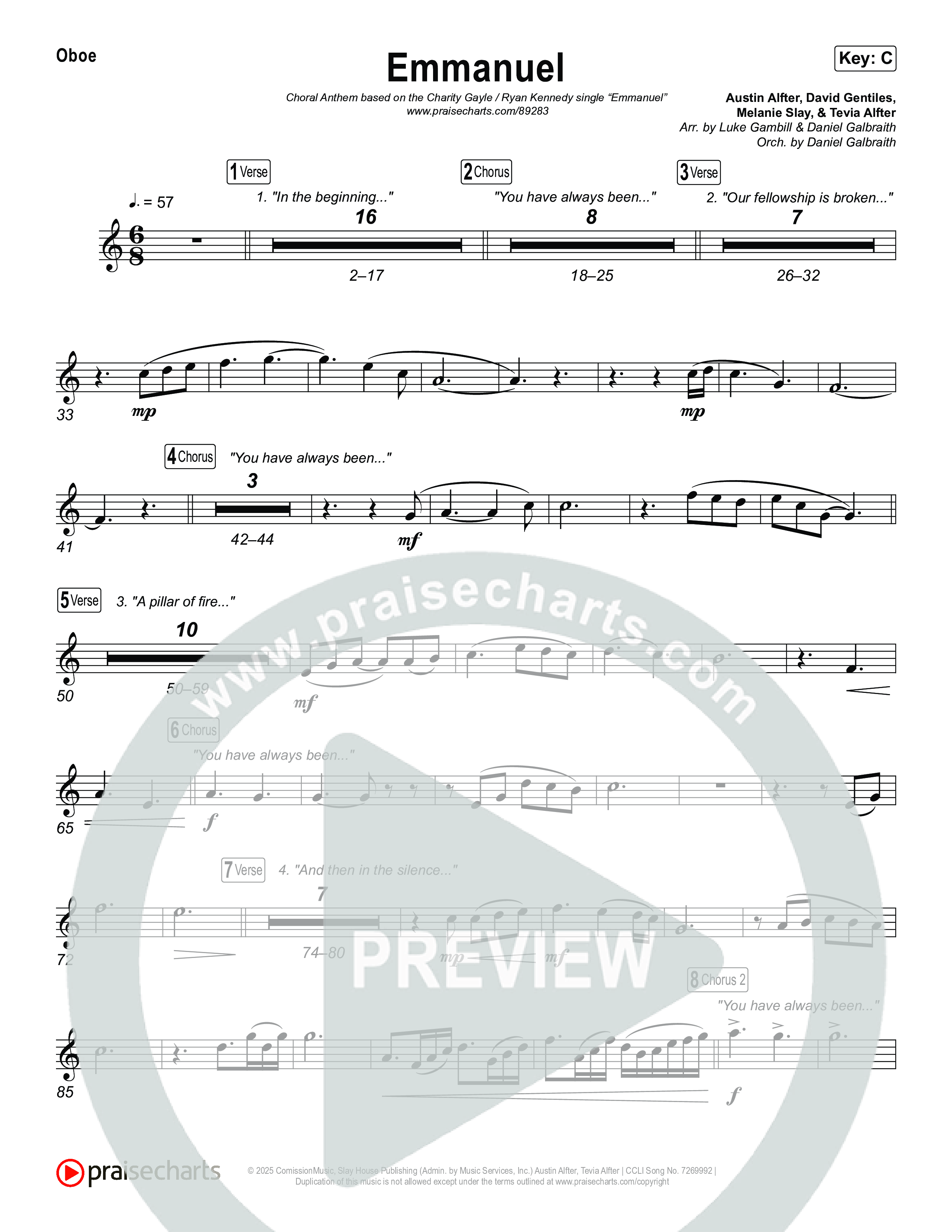 Emmanuel (Choral Anthem SATB) Wind Pack (Charity Gayle / Ryan Kennedy)