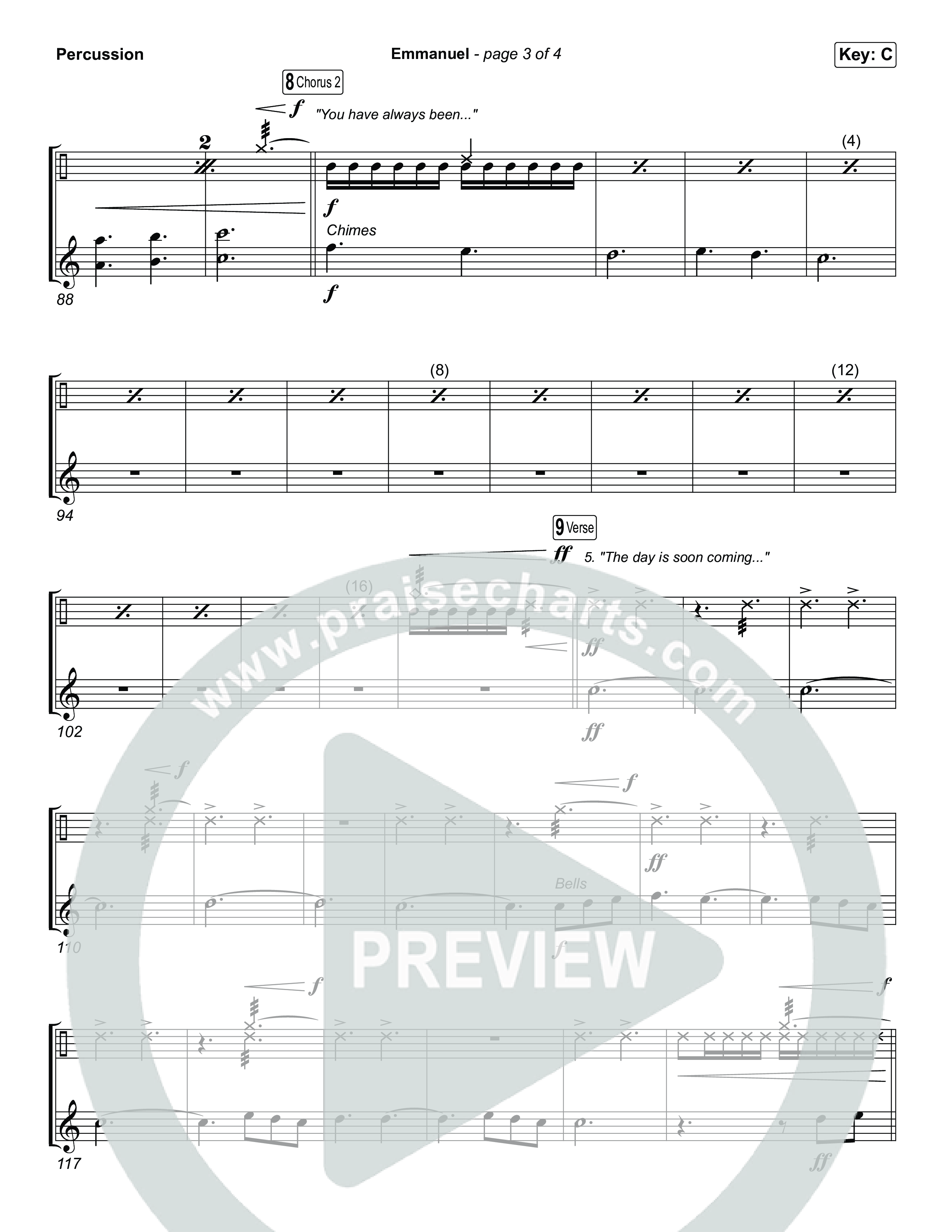 Emmanuel (Choral Anthem SATB) Percussion (Charity Gayle / Ryan Kennedy)