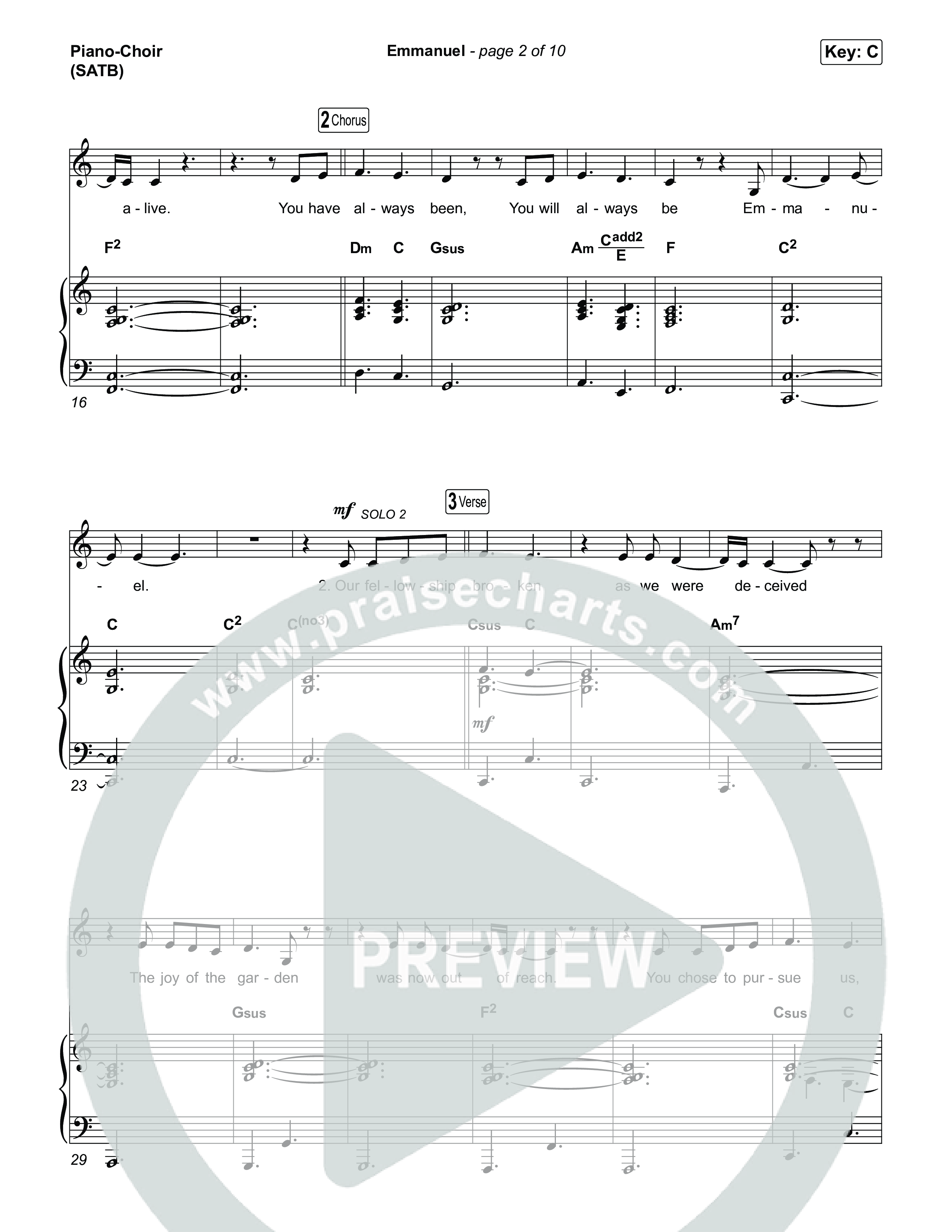 Emmanuel (Choral Anthem SATB) Piano/Vocal (SATB) (Charity Gayle / Ryan Kennedy)