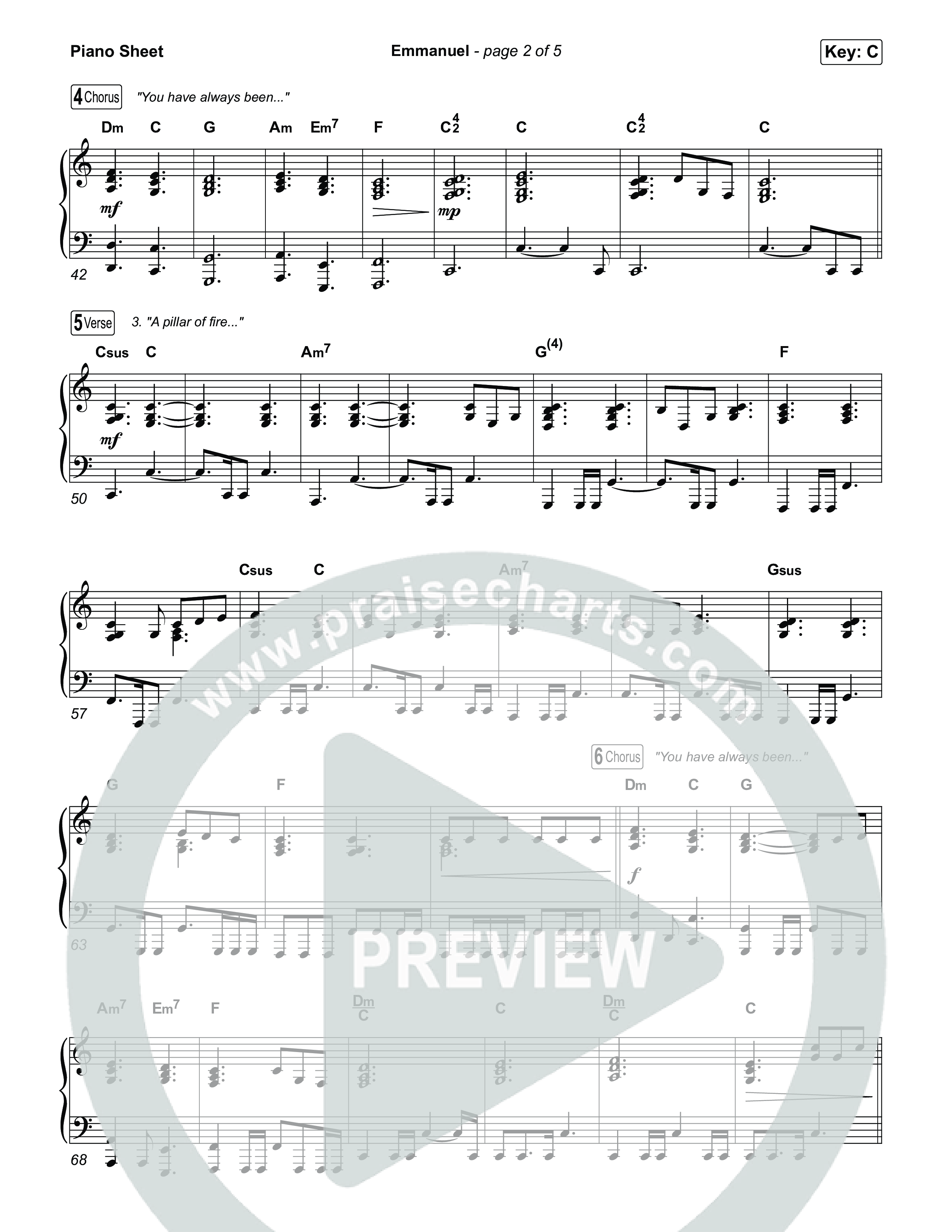 Emmanuel (Choral Anthem SATB) Piano Sheet (Charity Gayle / Ryan Kennedy)