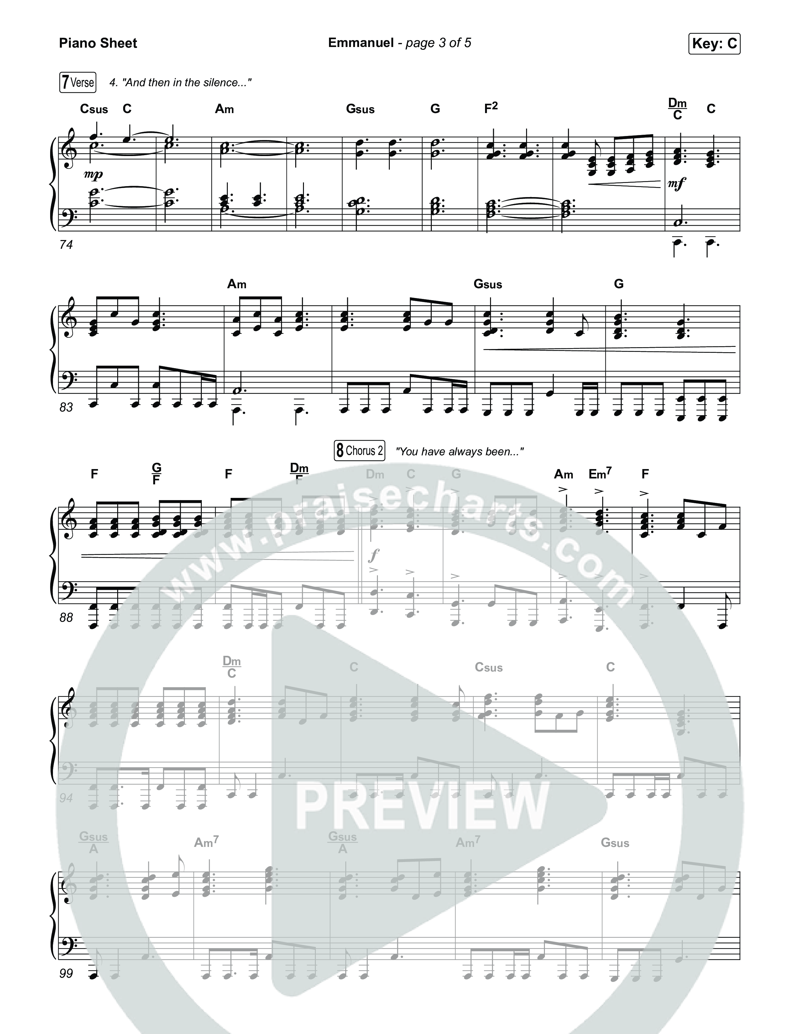 Emmanuel (Choral Anthem SATB) Piano Sheet (Charity Gayle / Ryan Kennedy)