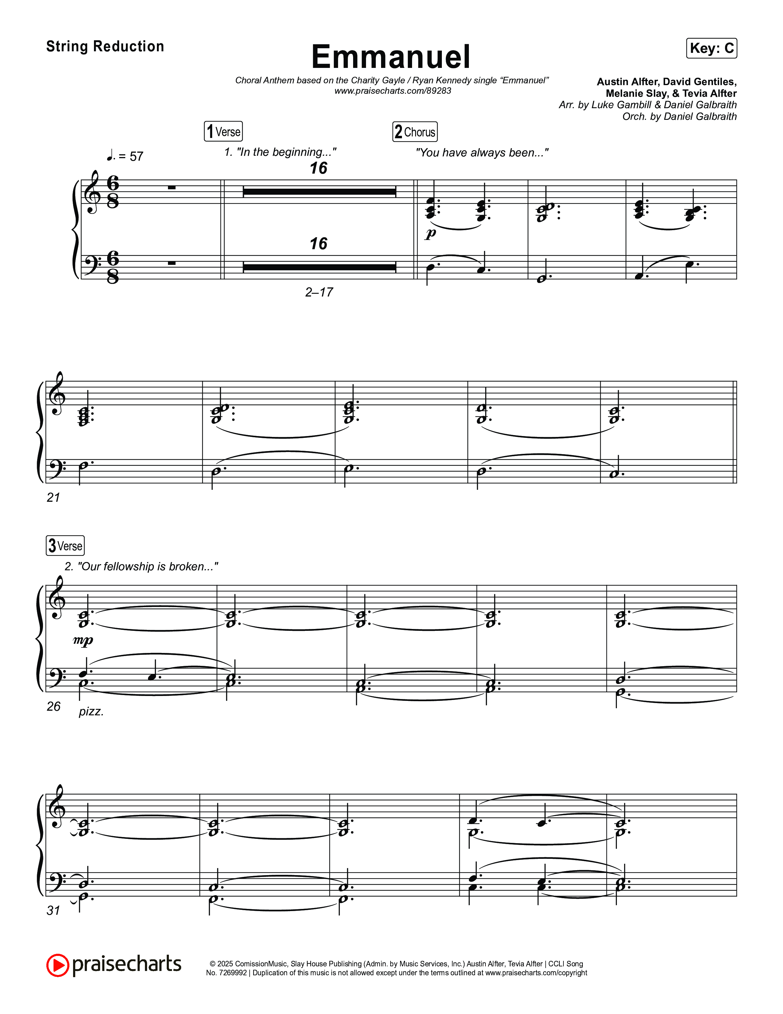 Emmanuel (Choral Anthem SATB) String Reduction (Charity Gayle / Ryan Kennedy)