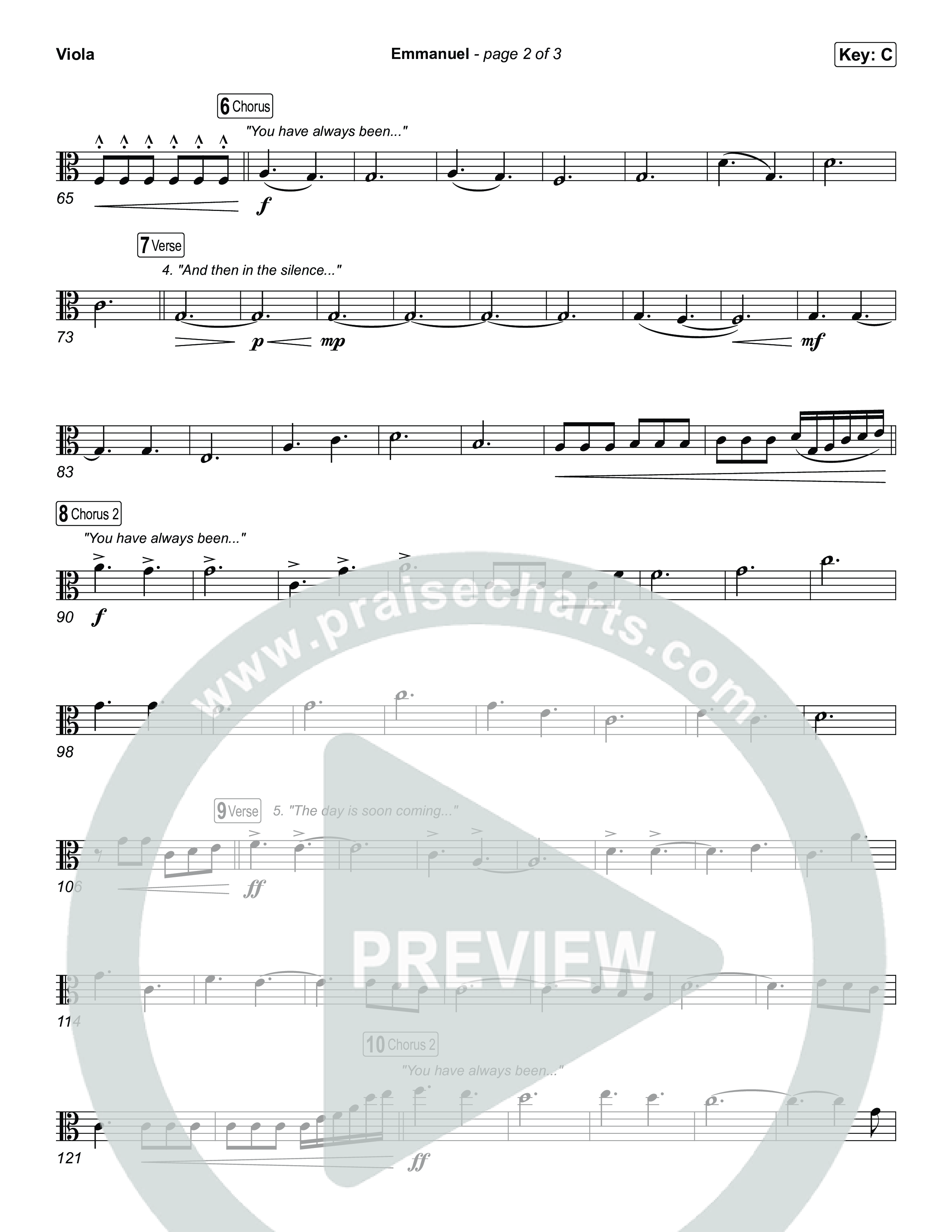 Emmanuel (Choral Anthem SATB) Viola (Charity Gayle / Ryan Kennedy)