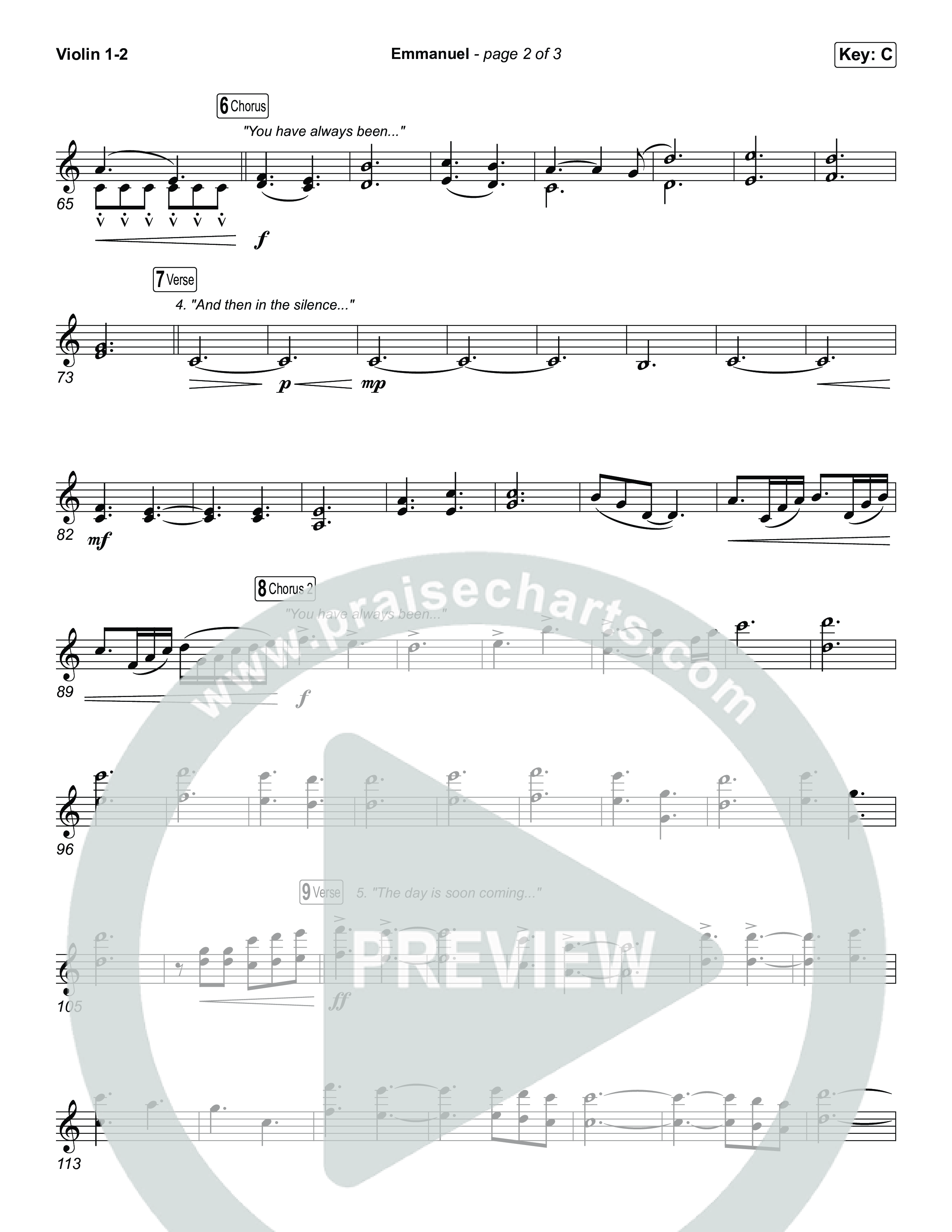 Emmanuel (Choral Anthem SATB) String Pack (Charity Gayle / Ryan Kennedy)