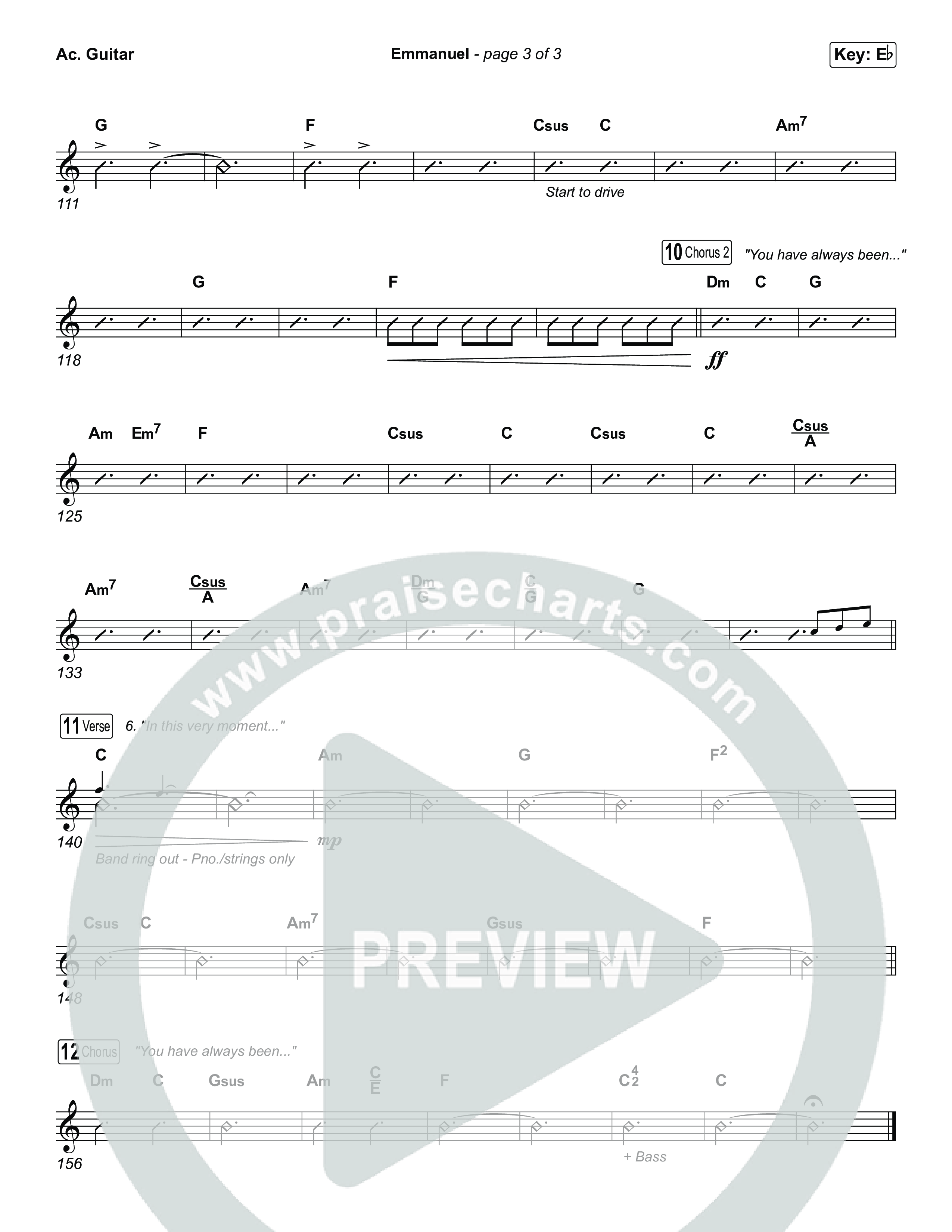 Emmanuel (Worship Choir/SAB) Acoustic Guitar (Charity Gayle / Ryan Kennedy / Arr. Luke Gambill)