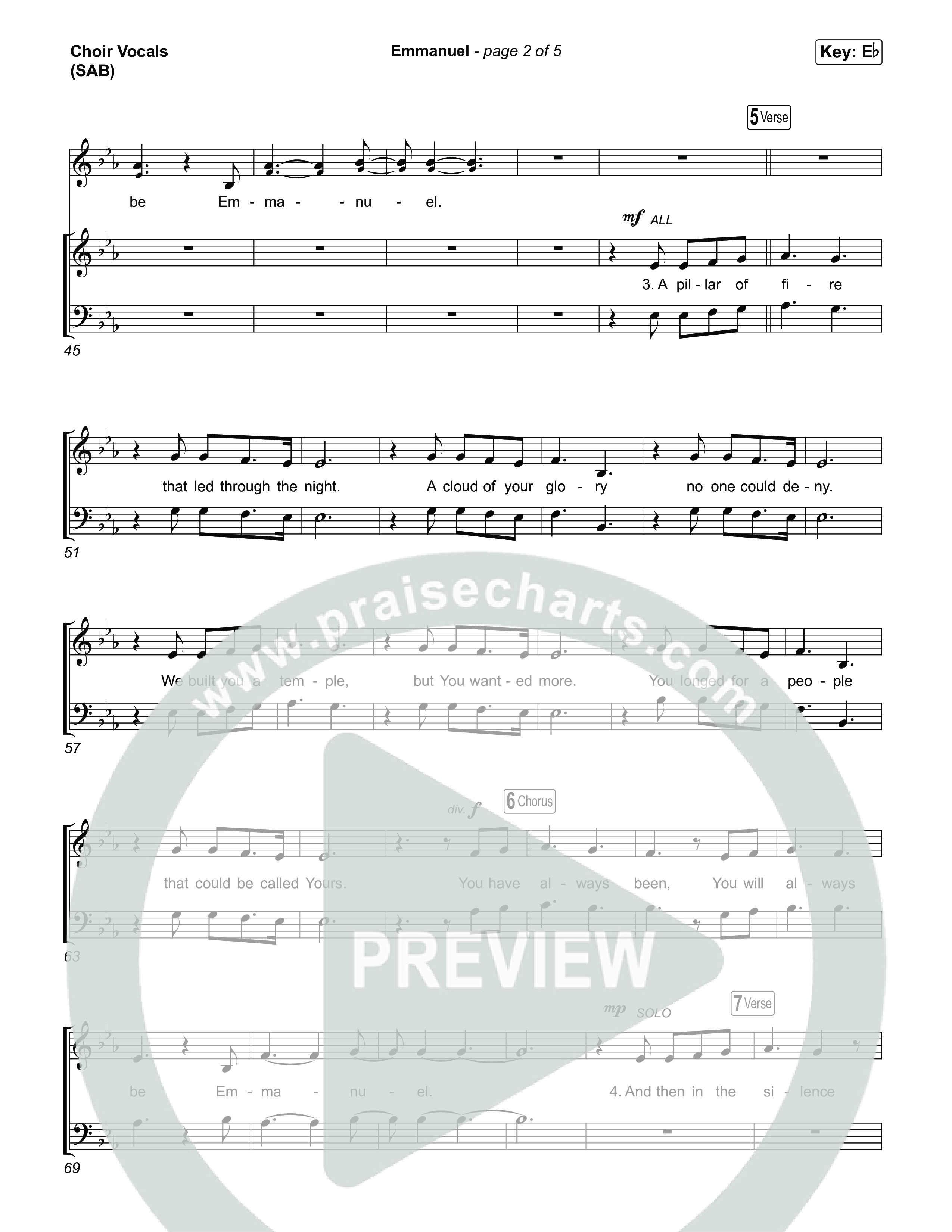 Emmanuel (Worship Choir/SAB) Choir Sheet (SAB) (Charity Gayle / Ryan Kennedy / Arr. Luke Gambill)