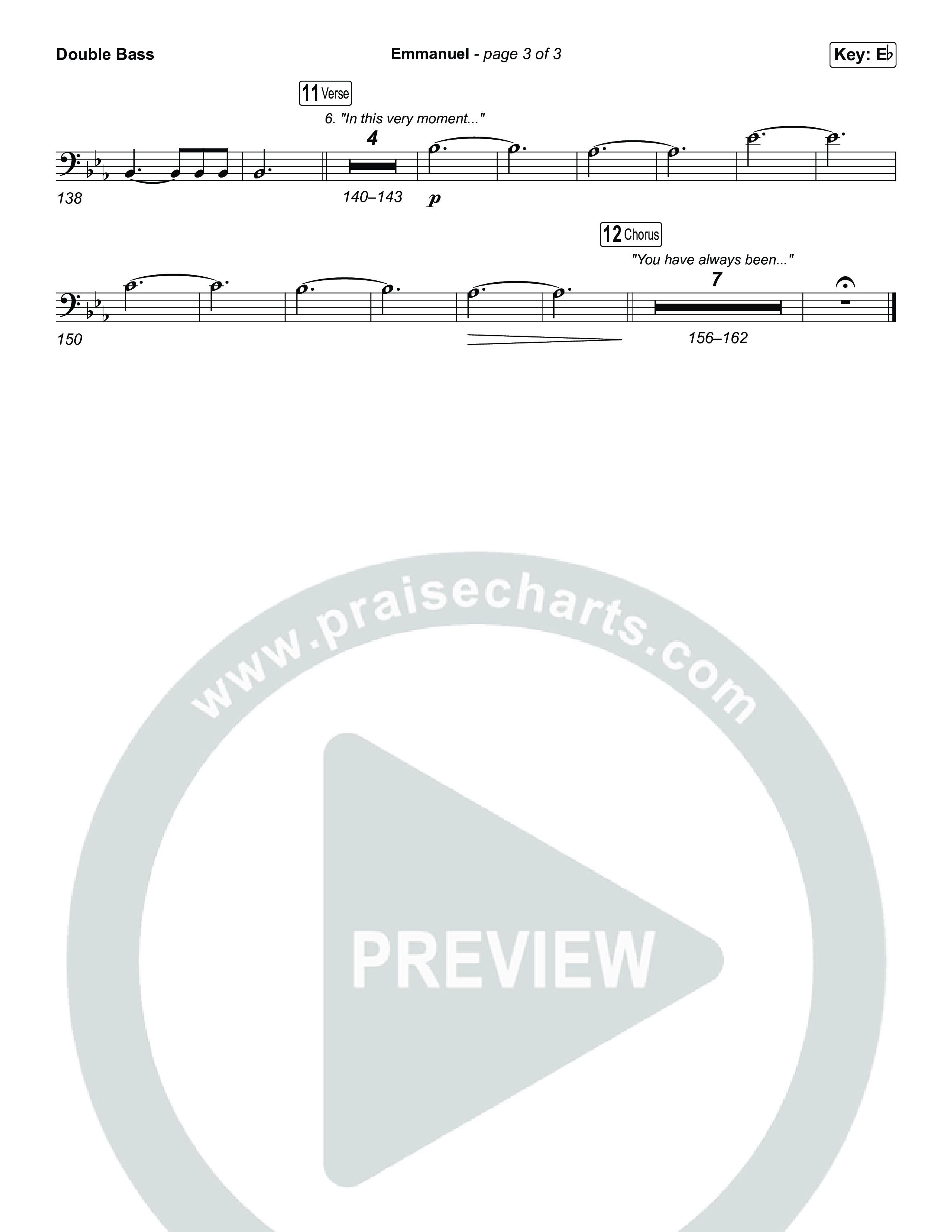 Emmanuel (Worship Choir/SAB) Double Bass (Charity Gayle / Ryan Kennedy / Arr. Luke Gambill)