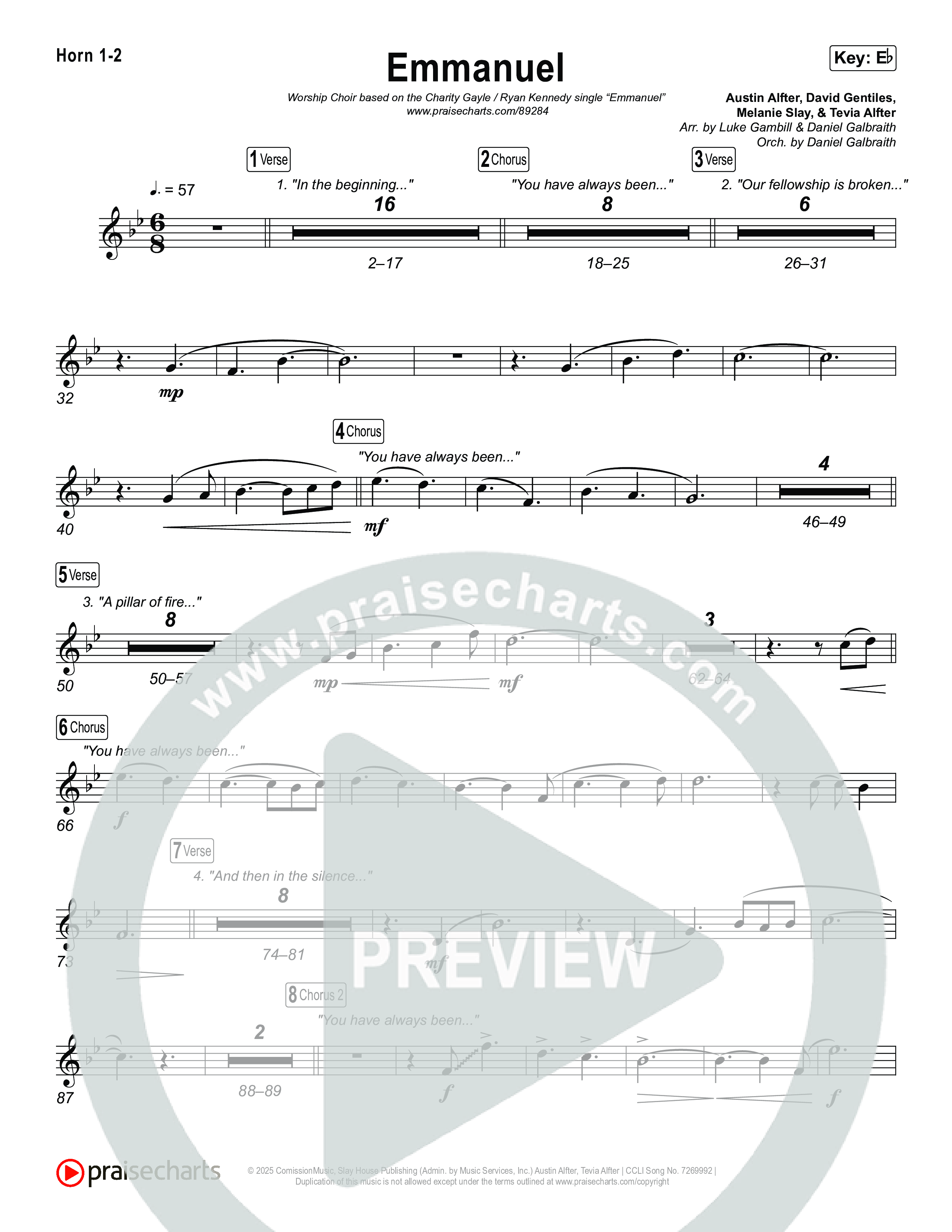 Emmanuel (Worship Choir/SAB) Brass Pack (Charity Gayle / Ryan Kennedy / Arr. Luke Gambill)