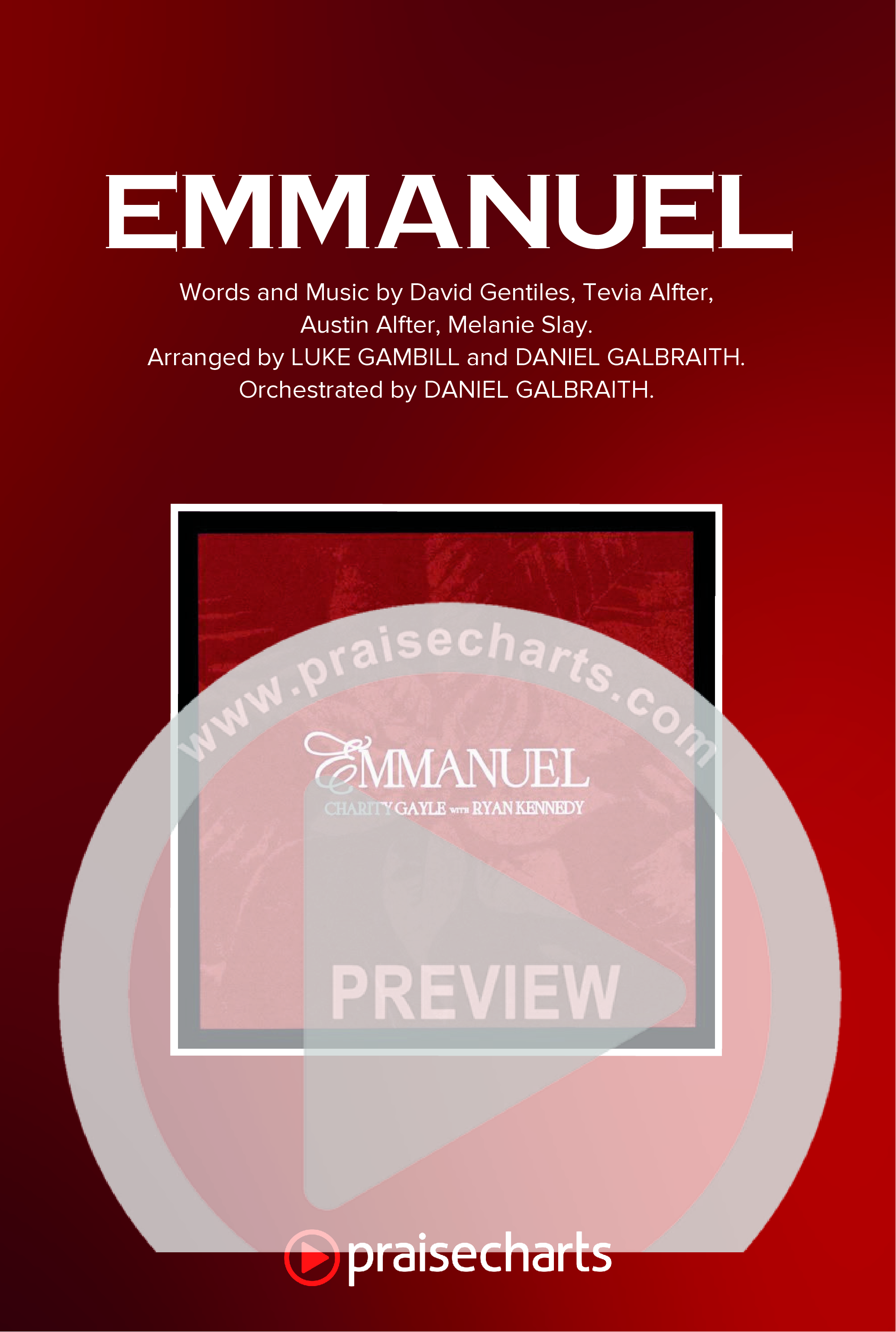 Emmanuel (Worship Choir/SAB) Octavo Cover Sheet (Charity Gayle / Ryan Kennedy / Arr. Luke Gambill)