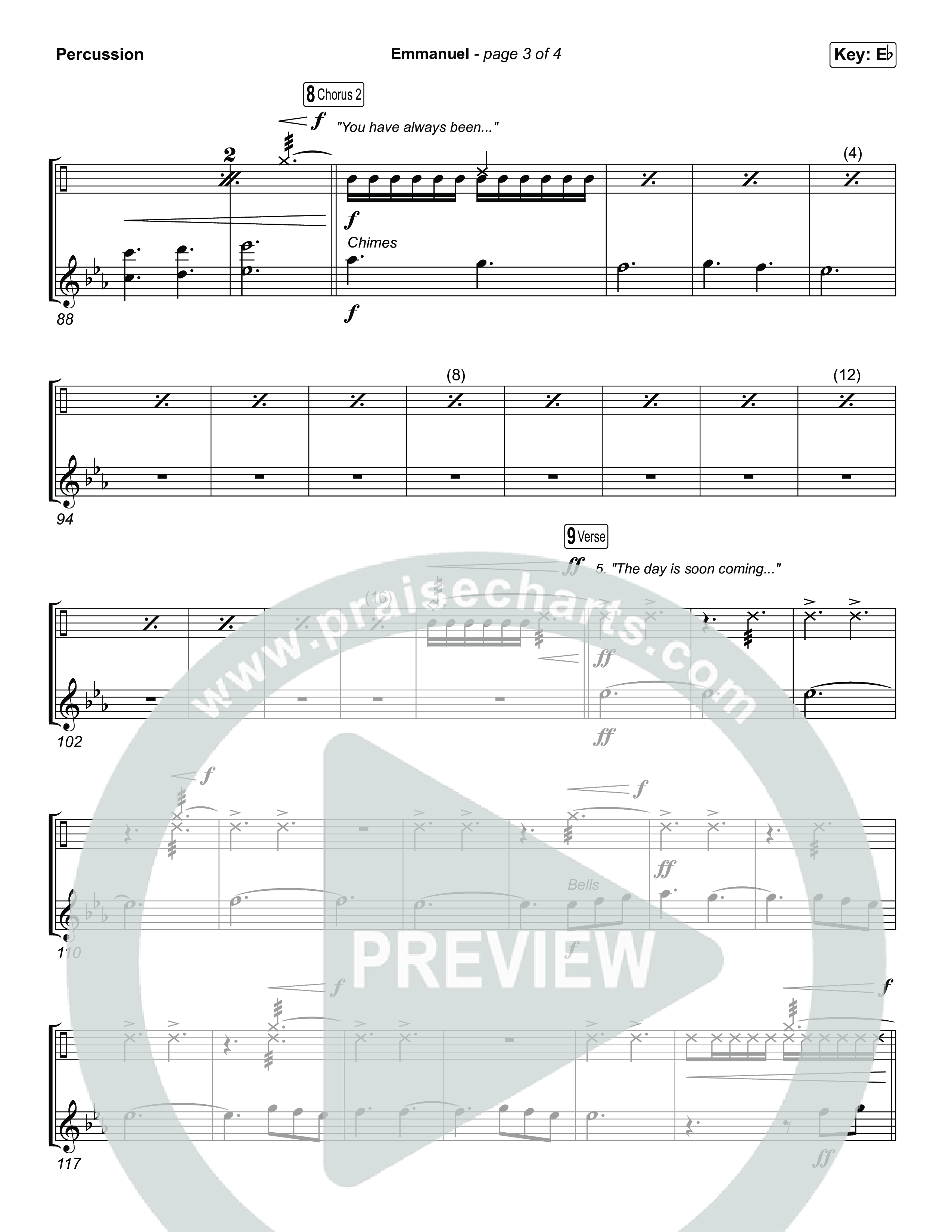 Emmanuel (Worship Choir/SAB) Percussion (Charity Gayle / Ryan Kennedy / Arr. Luke Gambill)