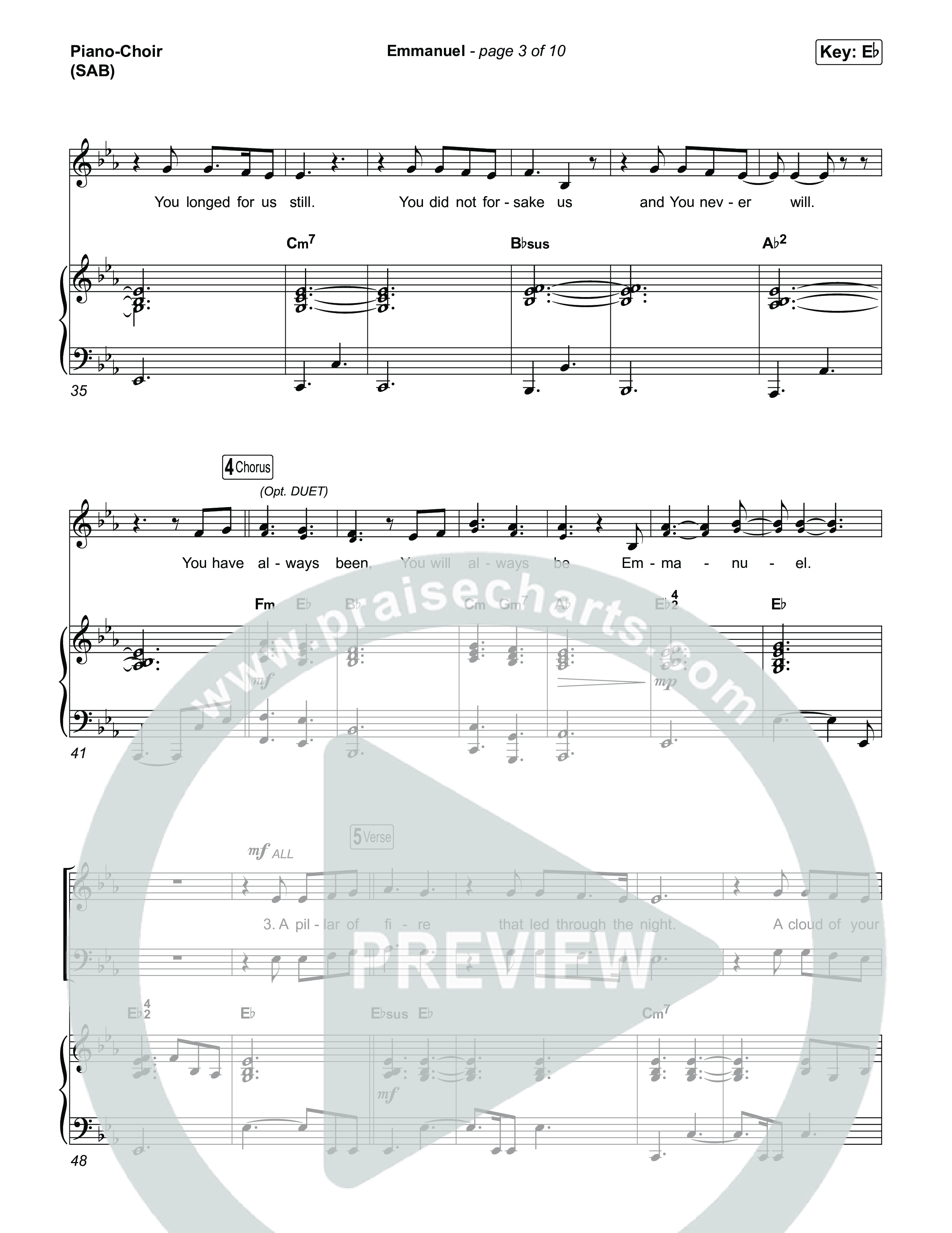 Emmanuel (Worship Choir/SAB) Piano/Choir (SAB) (Charity Gayle / Ryan Kennedy / Arr. Luke Gambill)