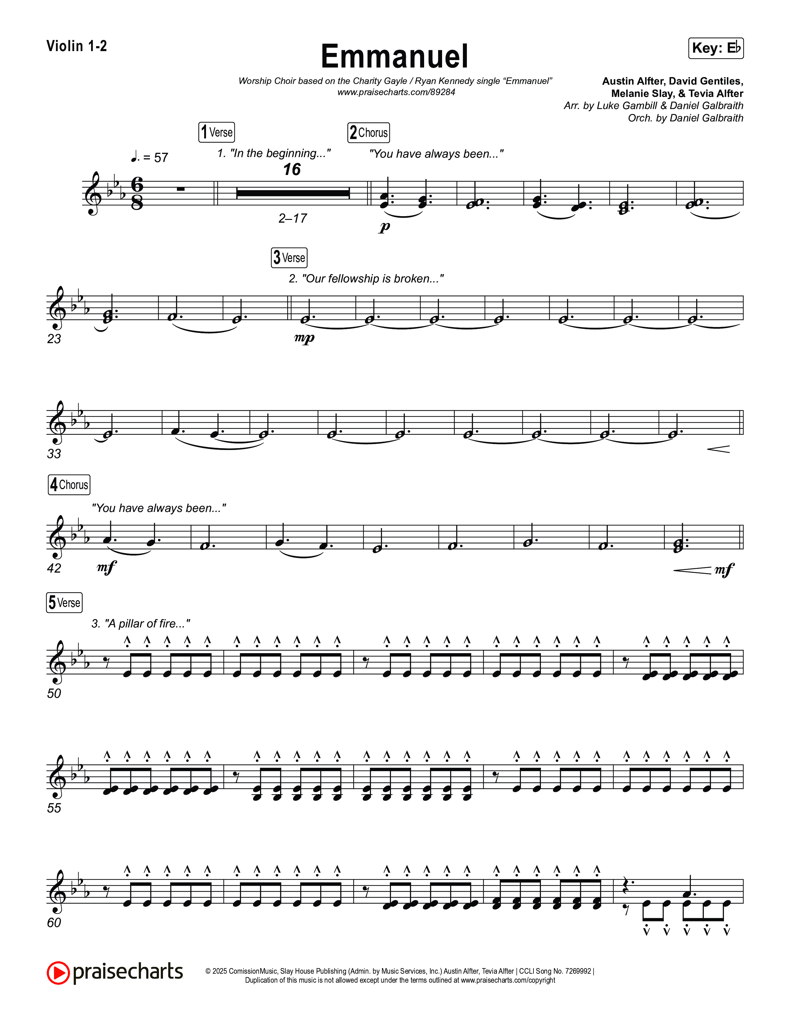 Emmanuel (Worship Choir/SAB) String Pack (Charity Gayle / Ryan Kennedy / Arr. Luke Gambill)