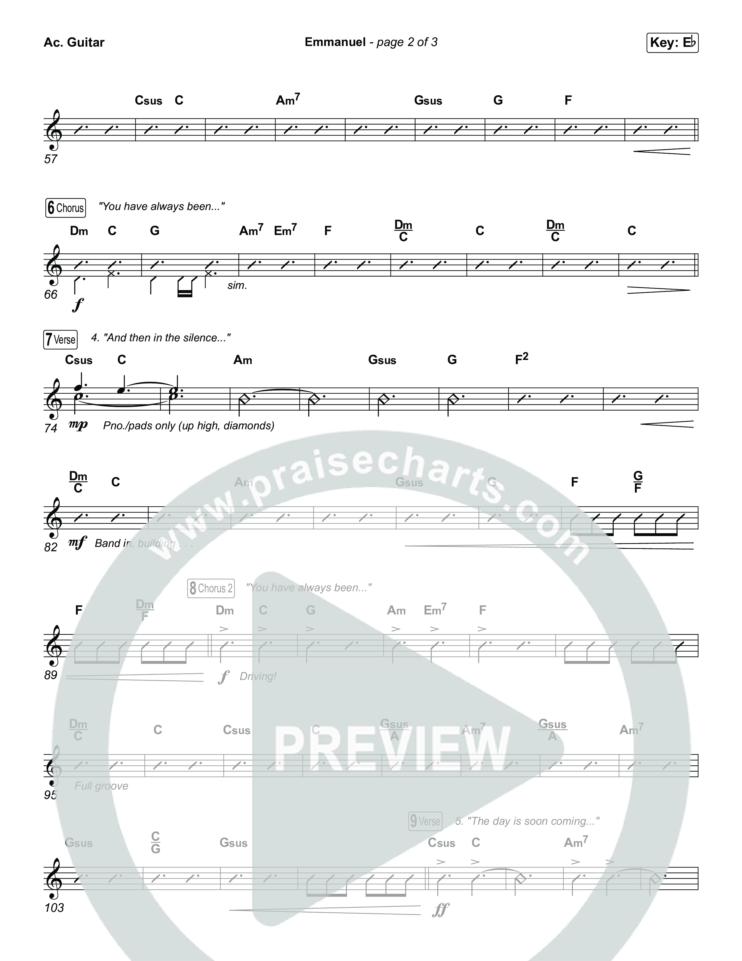 Emmanuel (Unison/2-Part) Acoustic Guitar (Charity Gayle / Ryan Kennedy / Arr. Luke Gambill)