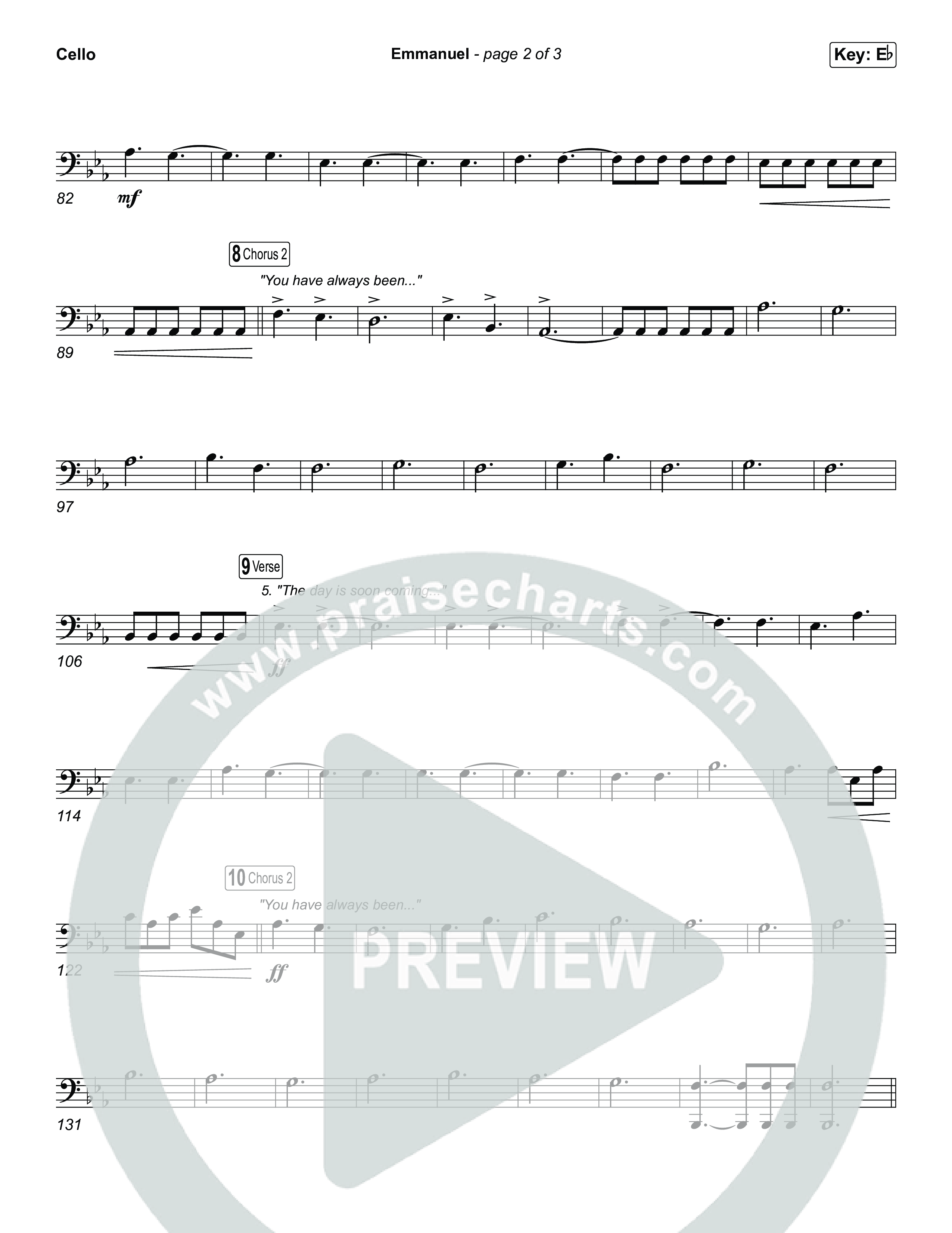 Emmanuel (Unison/2-Part) Cello (Charity Gayle / Ryan Kennedy / Arr. Luke Gambill)