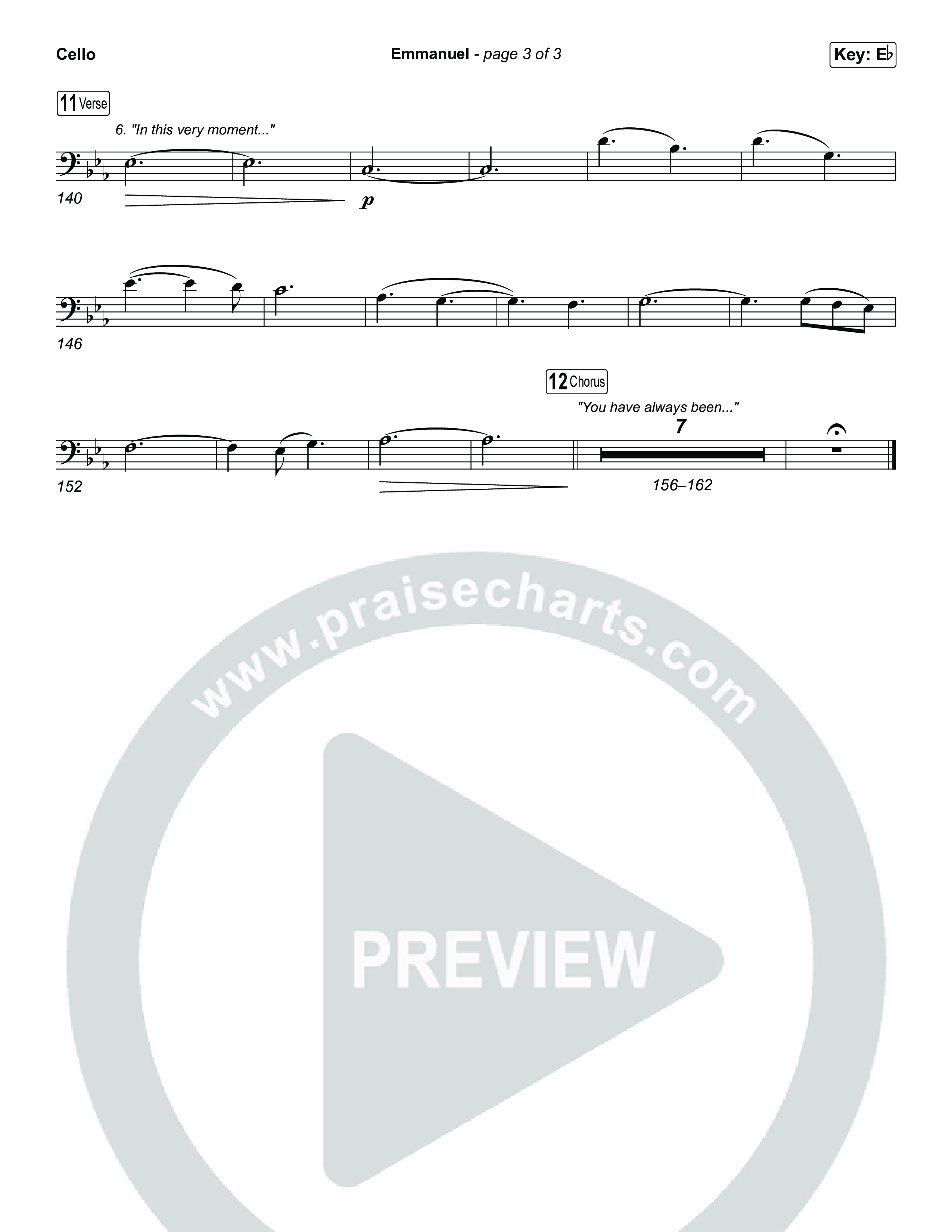 Emmanuel (Unison/2-Part) Cello (Charity Gayle / Ryan Kennedy / Arr. Luke Gambill)