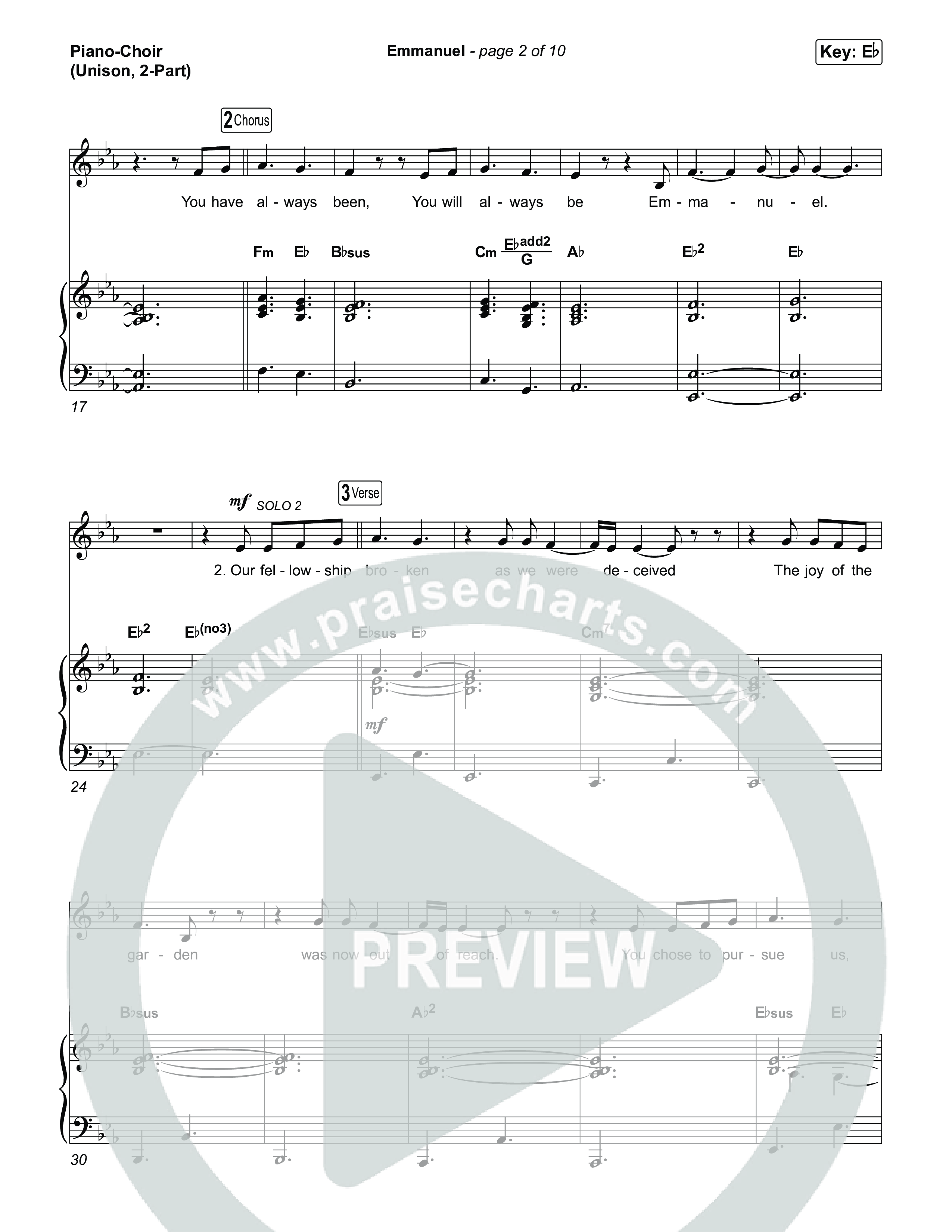 Emmanuel (Unison/2-Part) Piano/Choir  (Uni/2-Part) (Charity Gayle / Ryan Kennedy / Arr. Luke Gambill)