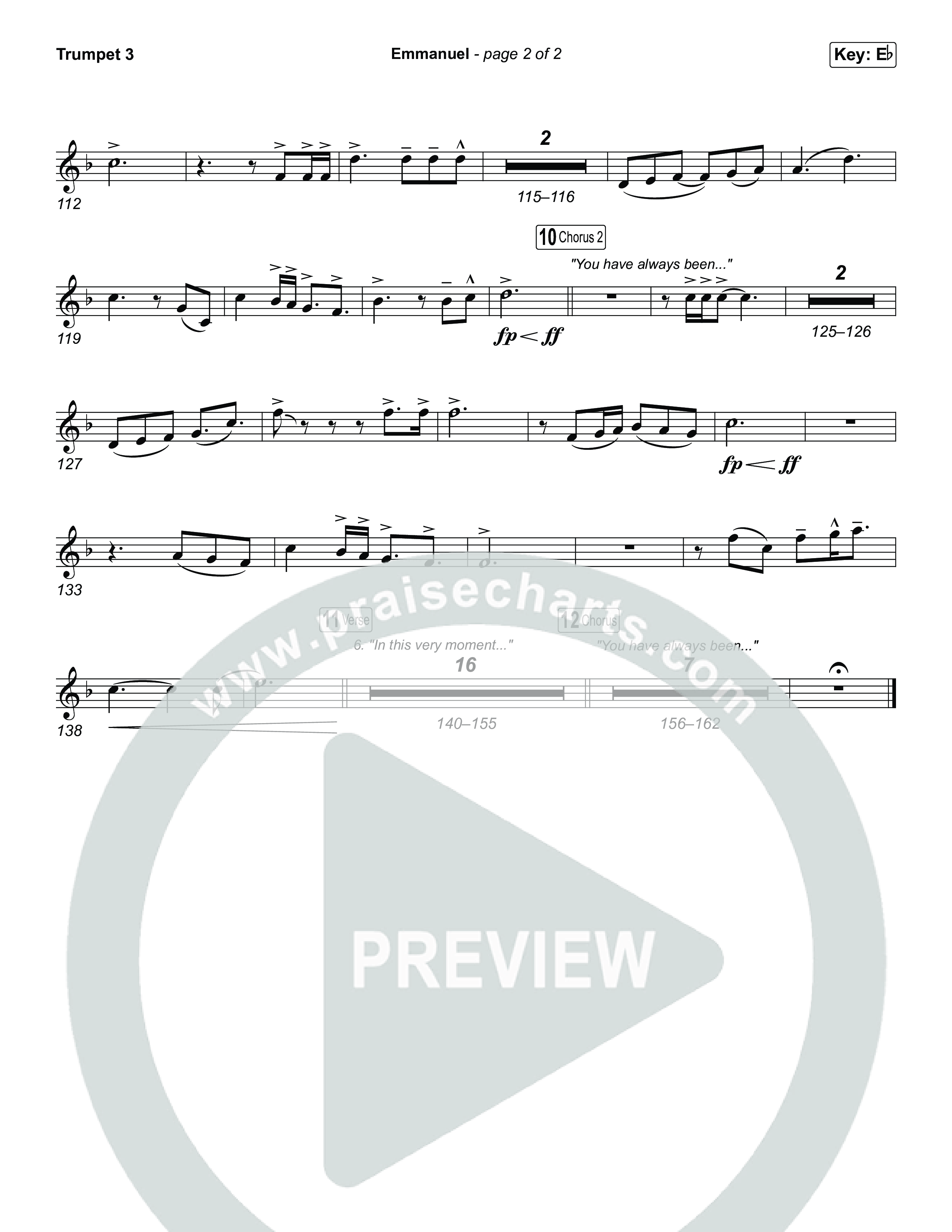 Emmanuel (Unison/2-Part) Trumpet 3 (Charity Gayle / Ryan Kennedy / Arr. Luke Gambill)