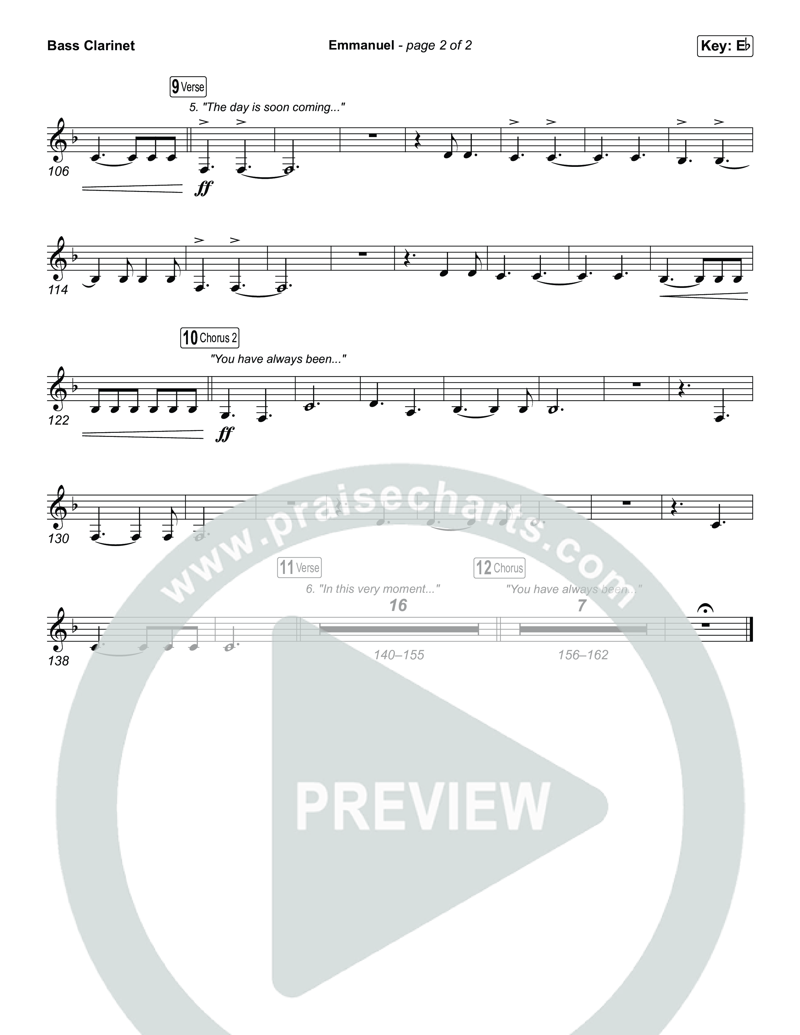 Emmanuel (Sing It Now) Bass Clarinet (Charity Gayle / Ryan Kennedy / Arr. Luke Gambill)