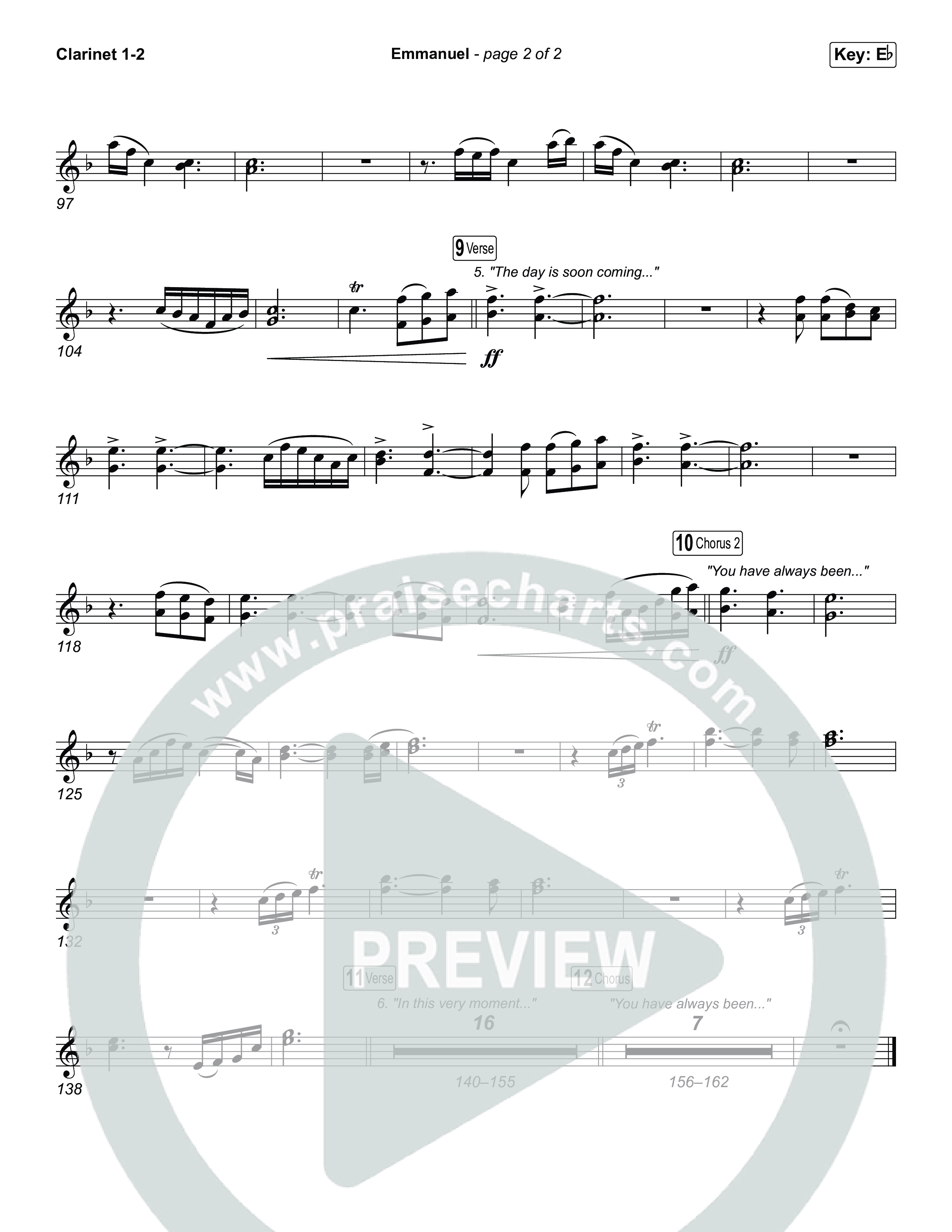 Emmanuel (Sing It Now) Clarinet 1/2 (Charity Gayle / Ryan Kennedy / Arr. Luke Gambill)