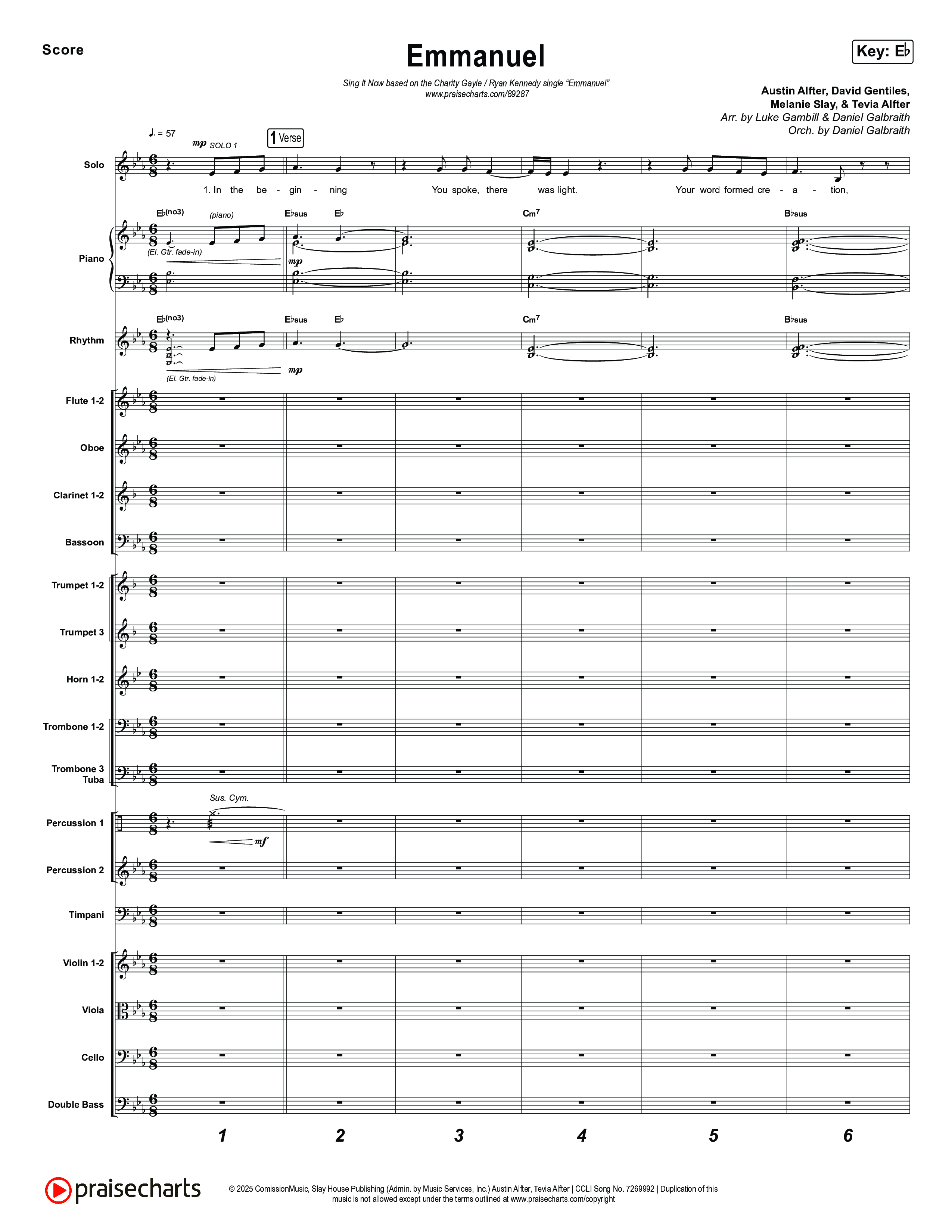 Emmanuel (Sing It Now) Conductor's Score (Charity Gayle / Ryan Kennedy / Arr. Luke Gambill)