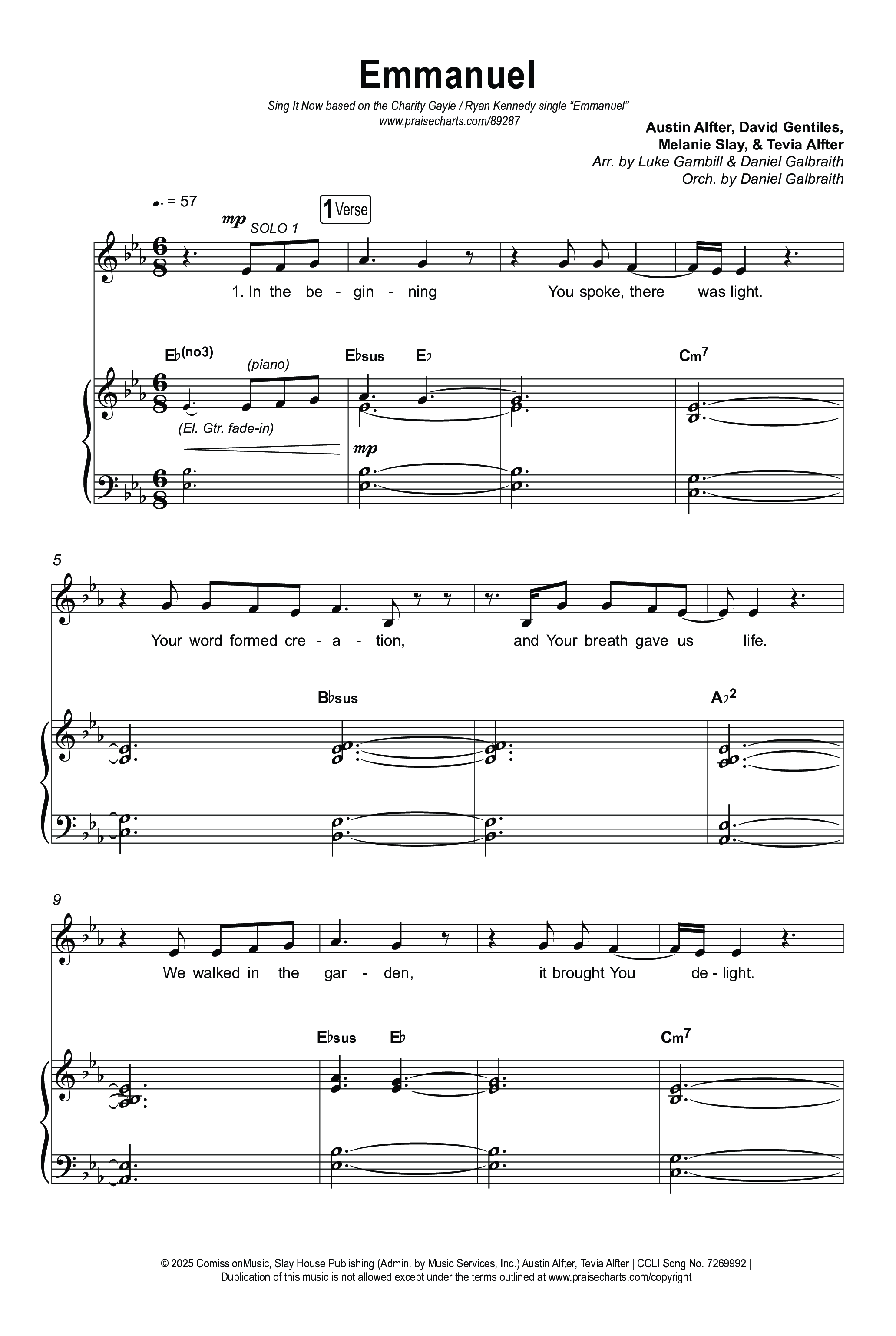 Emmanuel (Sing It Now) Octavo (SATB & Pno) (Charity Gayle / Ryan Kennedy / Arr. Luke Gambill)