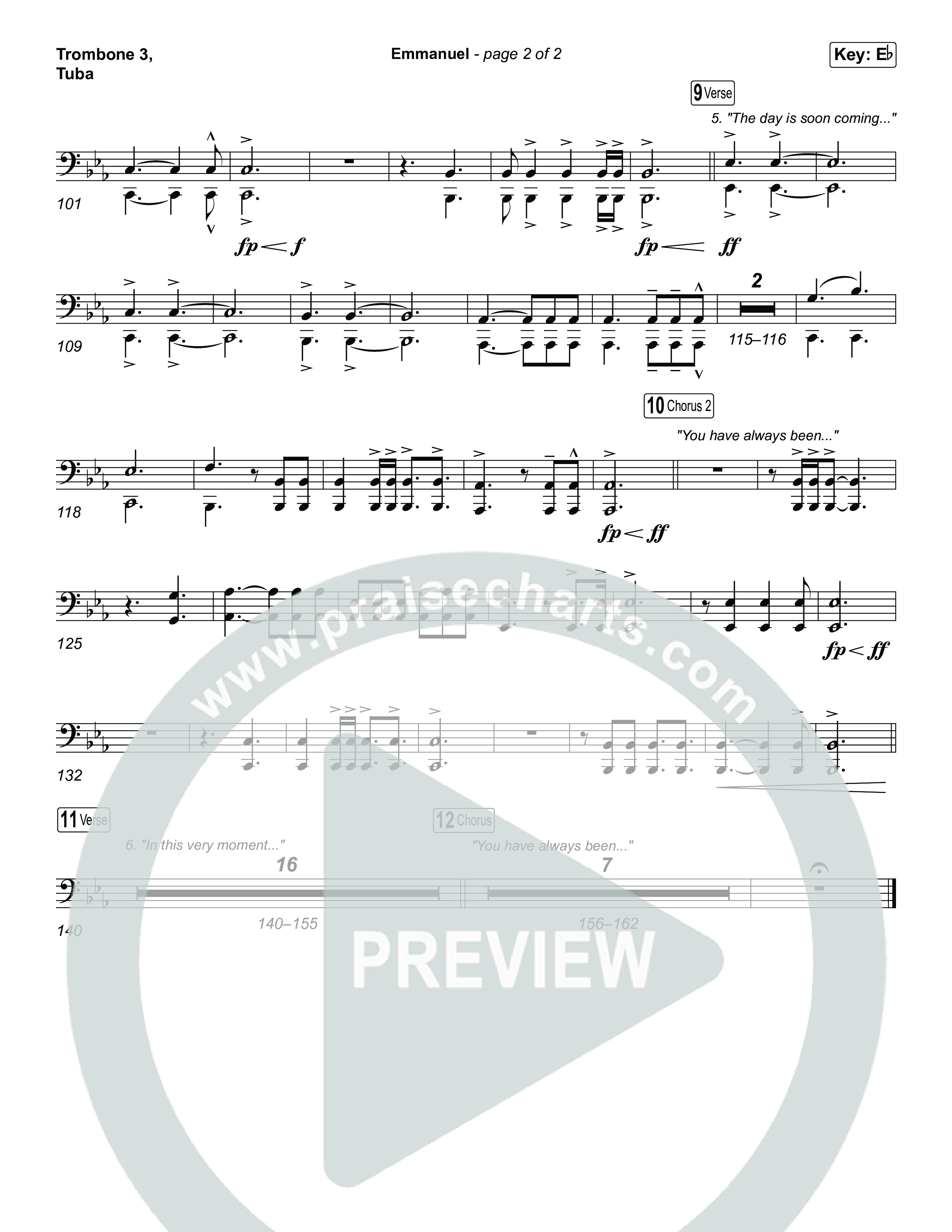 Emmanuel (Sing It Now) Trombone 3/Tuba (Charity Gayle / Ryan Kennedy / Arr. Luke Gambill)