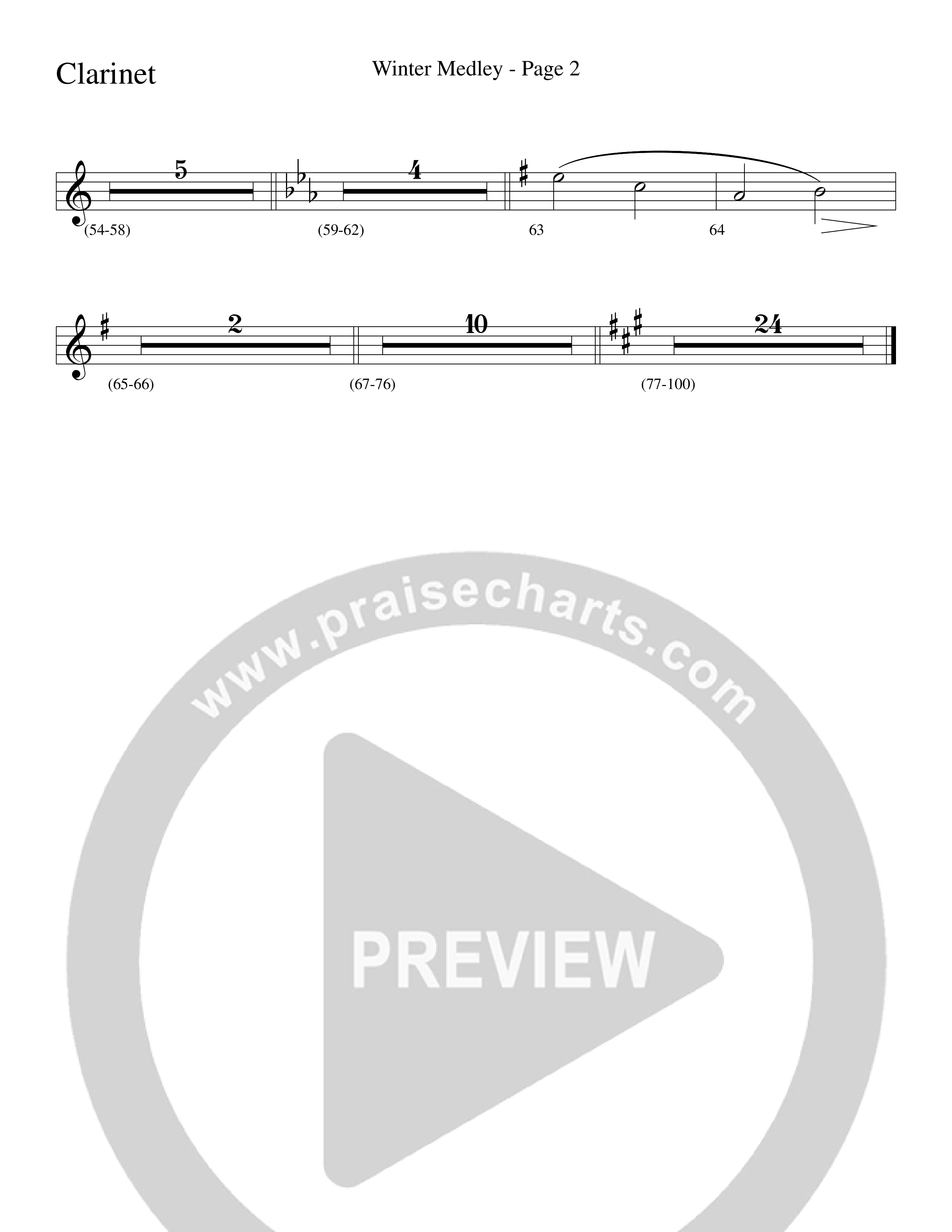 Winter Medley (with Sleigh Ride, Jingle Bells (Come On We're Going For A Sleigh Ride, Jingle Bells) (Choral Anthem SATB) Clarinet (Word Music Choral / Arr. Lari Goss)