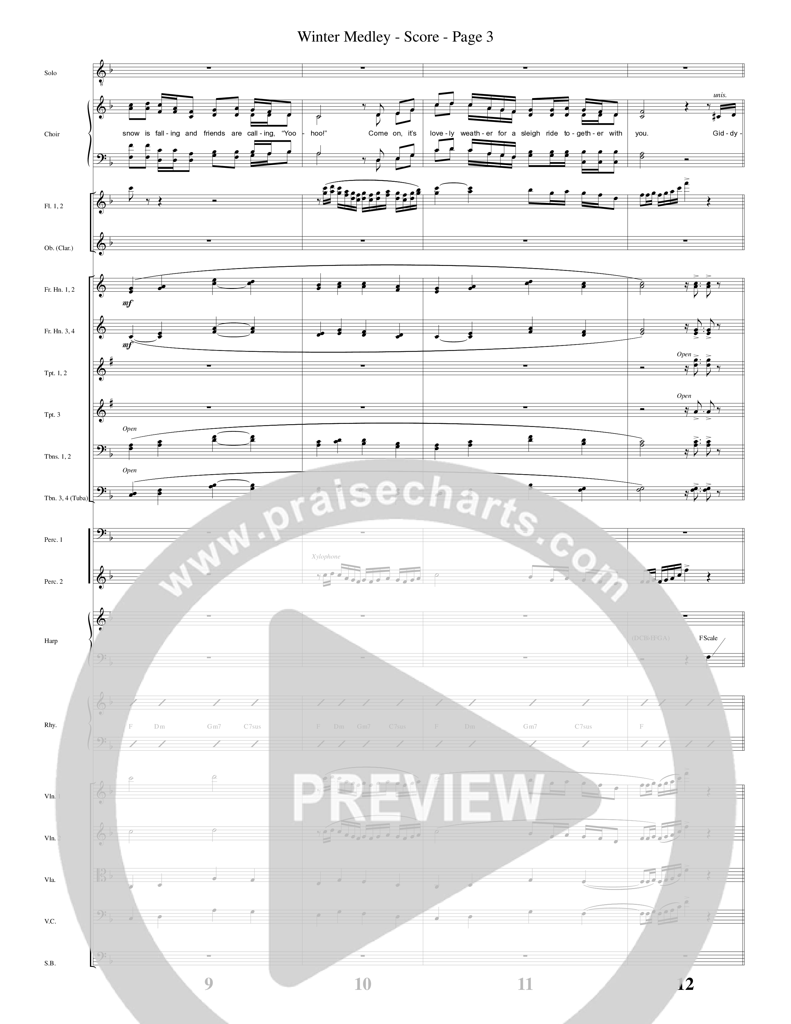 Winter Medley (with Sleigh Ride, Jingle Bells (Come On We're Going For A Sleigh Ride, Jingle Bells) (Choral Anthem SATB) Conductor's Score (Word Music Choral / Arr. Lari Goss)