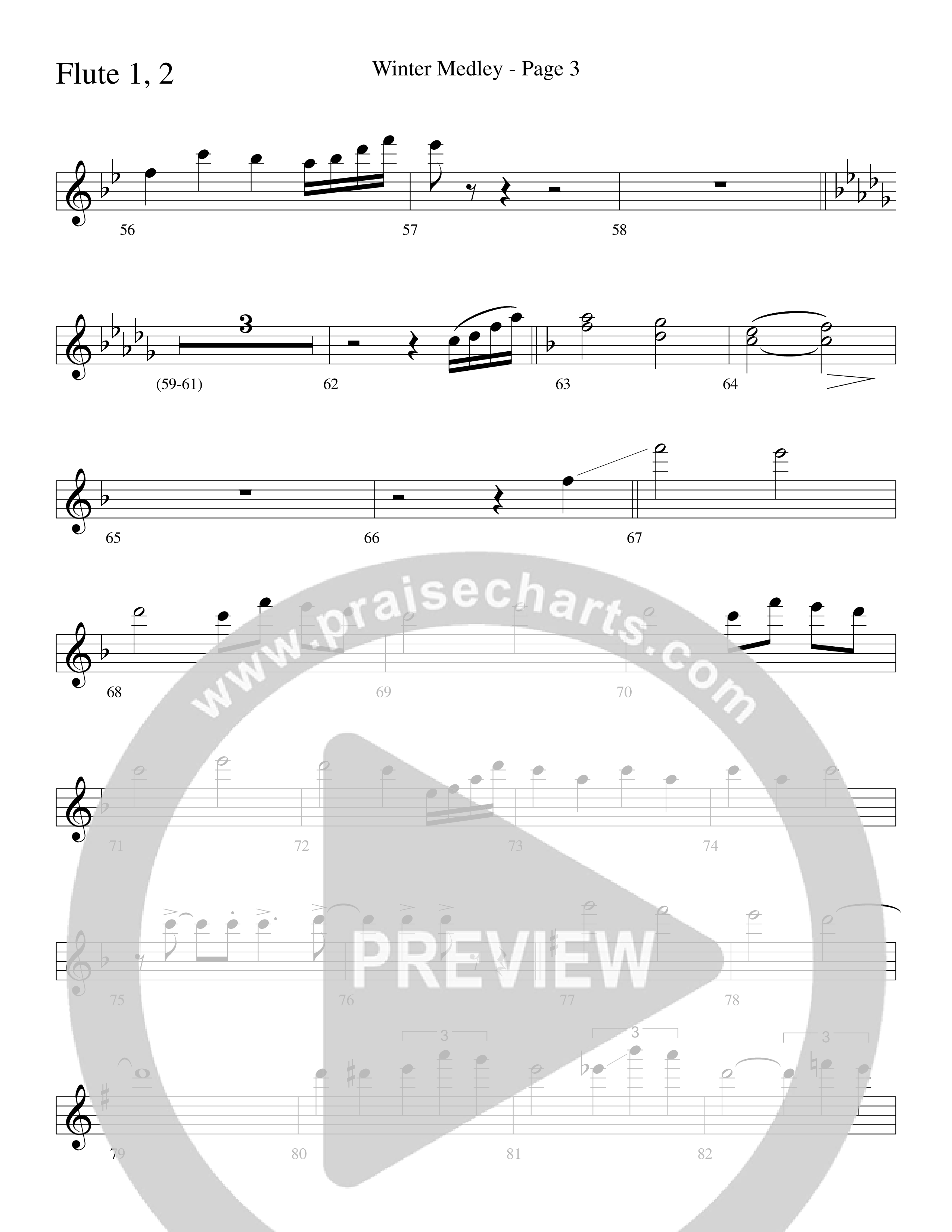 Winter Medley (with Sleigh Ride, Jingle Bells (Come On We're Going For A Sleigh Ride, Jingle Bells) (Choral Anthem SATB) Flute 1/2 (Word Music Choral / Arr. Lari Goss)