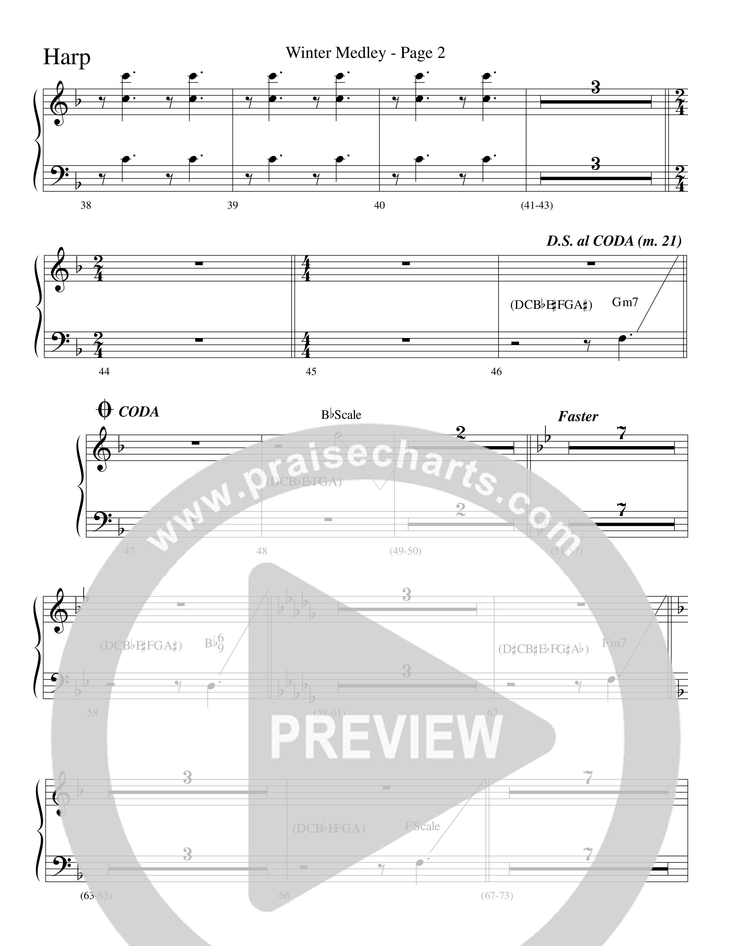 Winter Medley (with Sleigh Ride, Jingle Bells (Come On We're Going For A Sleigh Ride, Jingle Bells) (Choral Anthem SATB) Harp (Word Music Choral / Arr. Lari Goss)