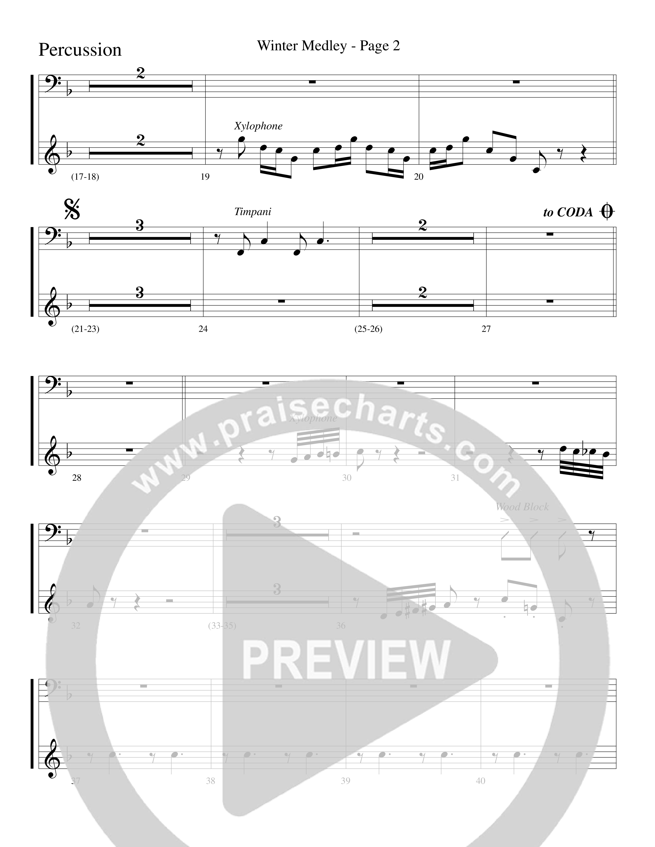 Winter Medley (with Sleigh Ride, Jingle Bells (Come On We're Going For A Sleigh Ride, Jingle Bells) (Choral Anthem SATB) Percussion (Word Music Choral / Arr. Lari Goss)