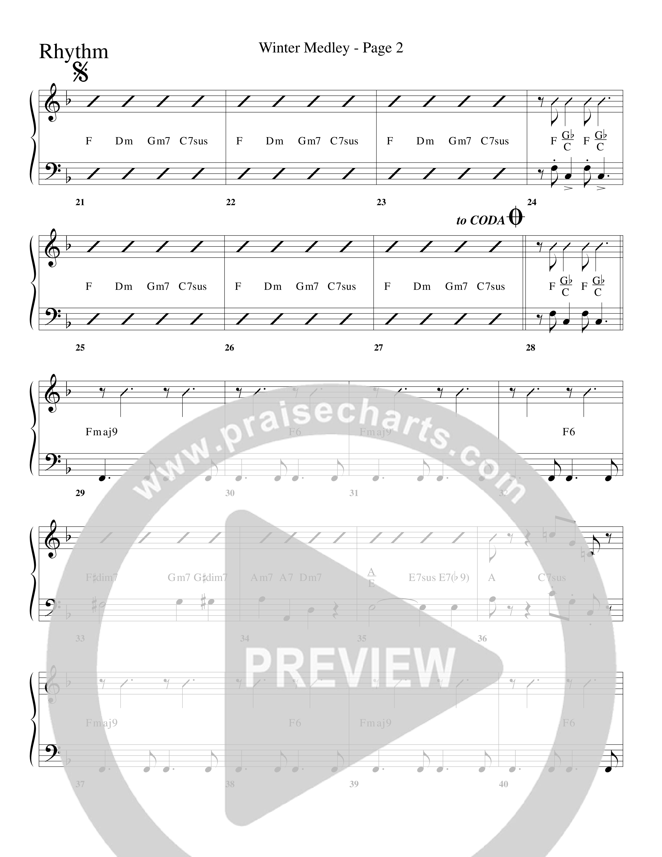 Winter Medley (with Sleigh Ride, Jingle Bells (Come On We're Going For A Sleigh Ride, Jingle Bells) (Choral Anthem SATB) Rhythm Chart (Word Music Choral / Arr. Lari Goss)