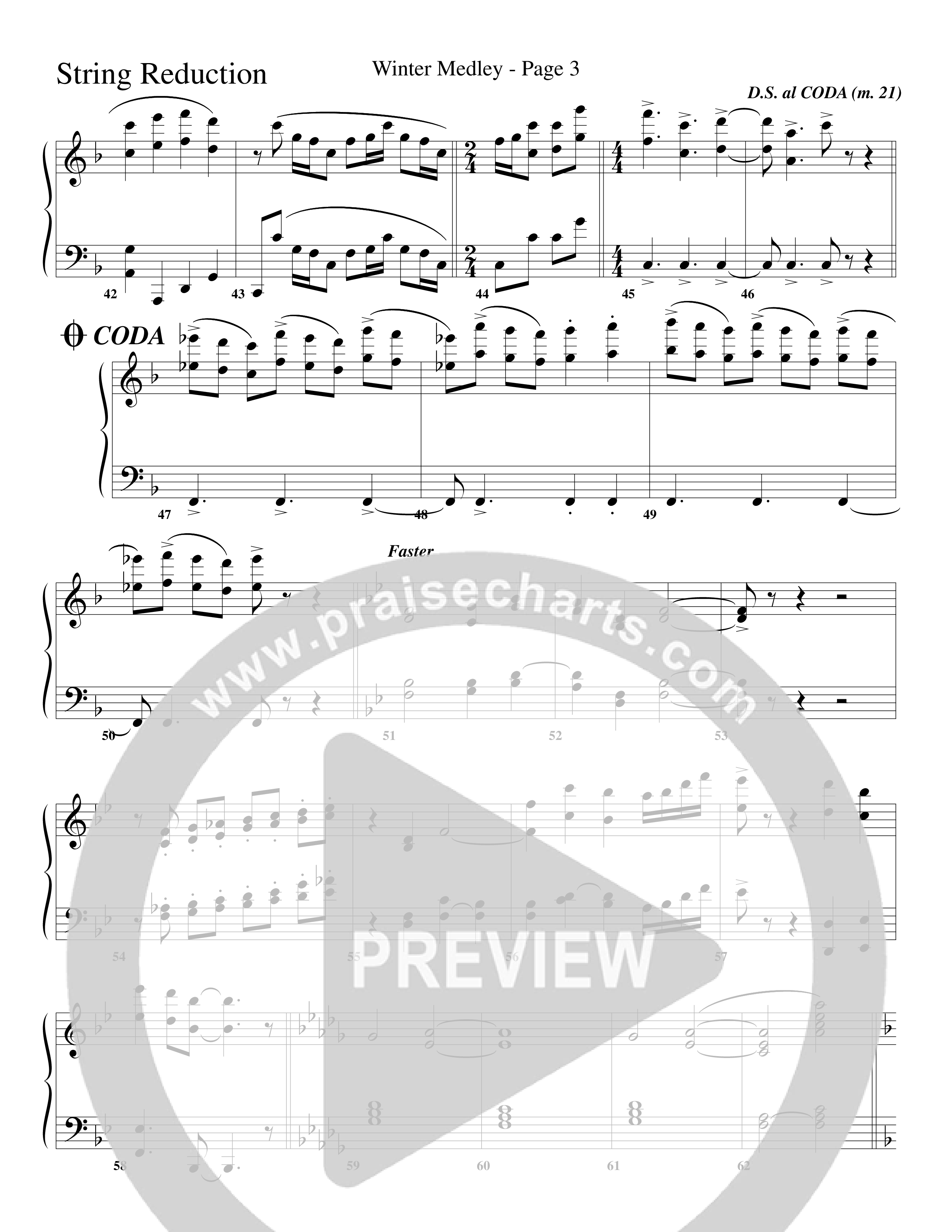 Winter Medley (with Sleigh Ride, Jingle Bells (Come On We're Going For A Sleigh Ride, Jingle Bells) (Choral Anthem SATB) String Reduction (Word Music Choral / Arr. Lari Goss)