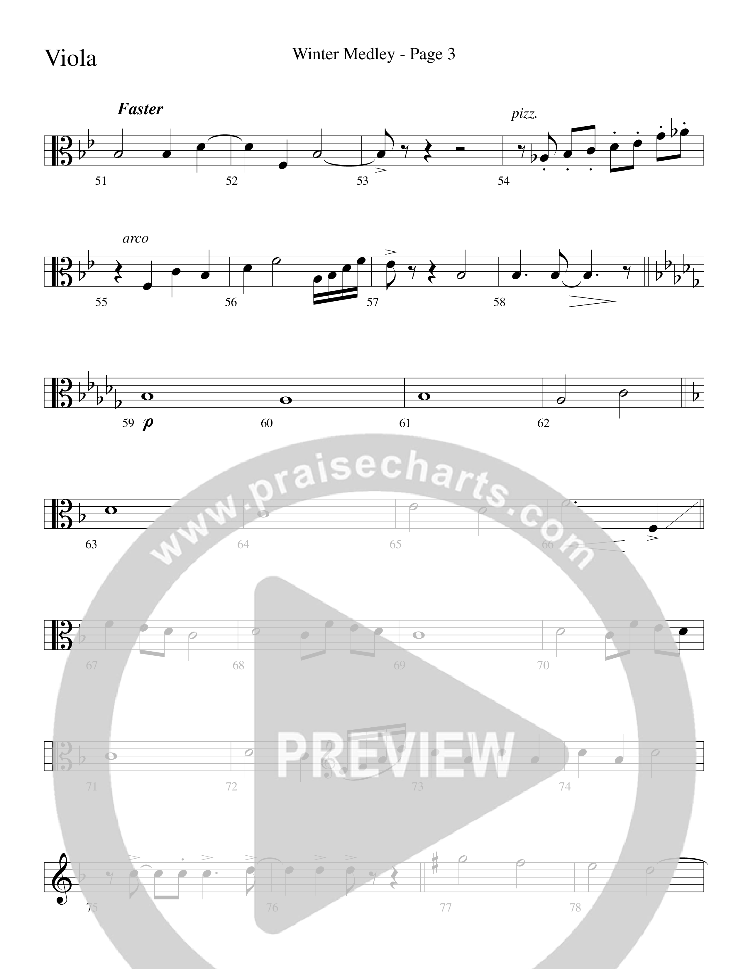 Winter Medley (with Sleigh Ride, Jingle Bells (Come On We're Going For A Sleigh Ride, Jingle Bells) (Choral Anthem SATB) Viola (Word Music Choral / Arr. Lari Goss)