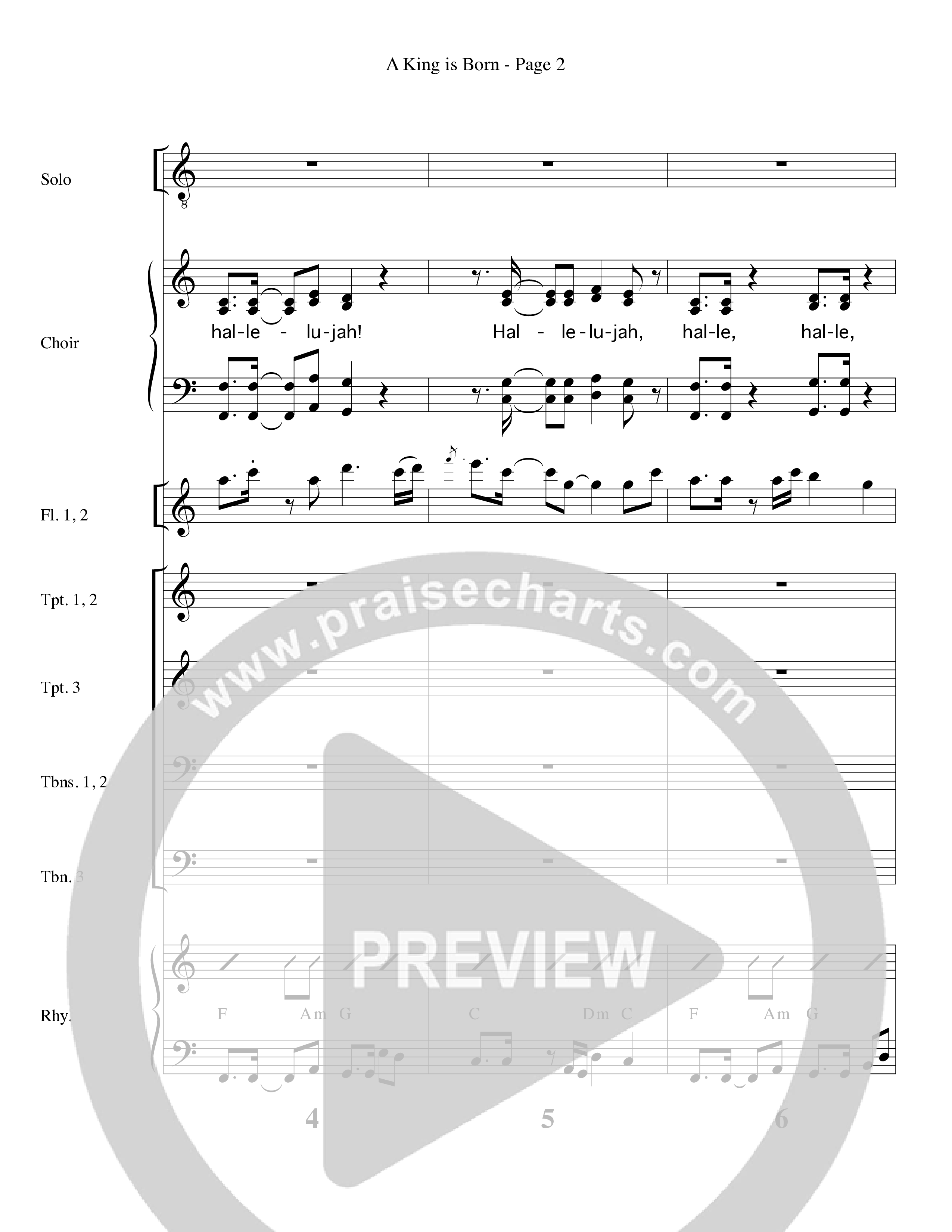 A King is Born (Choral Anthem SATB) Orchestration (Word Music Choral / Arr. Robert Sterling)