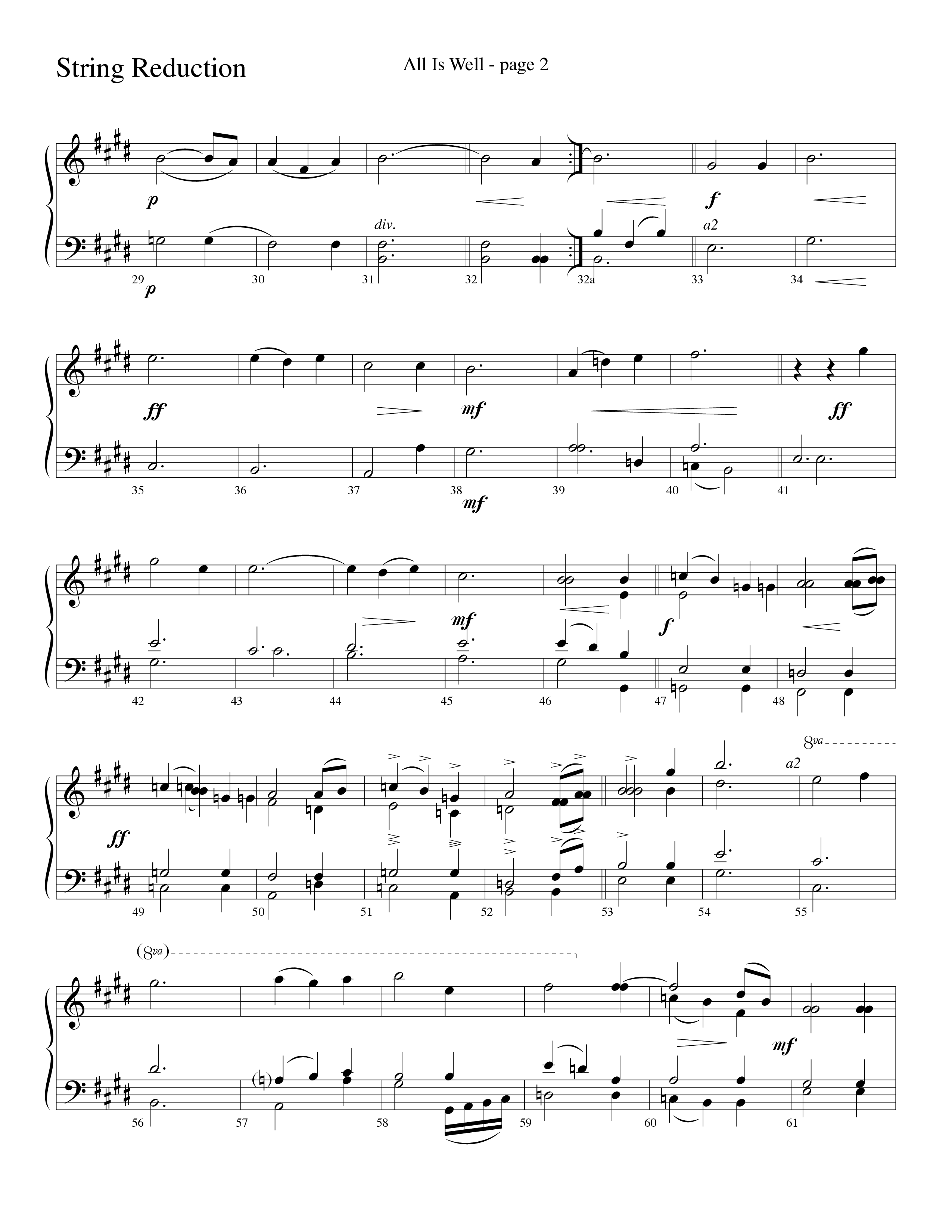 All Is Well (Choral Anthem SATB) String Reduction (Word Music Choral / Arr. Ronn Huff)