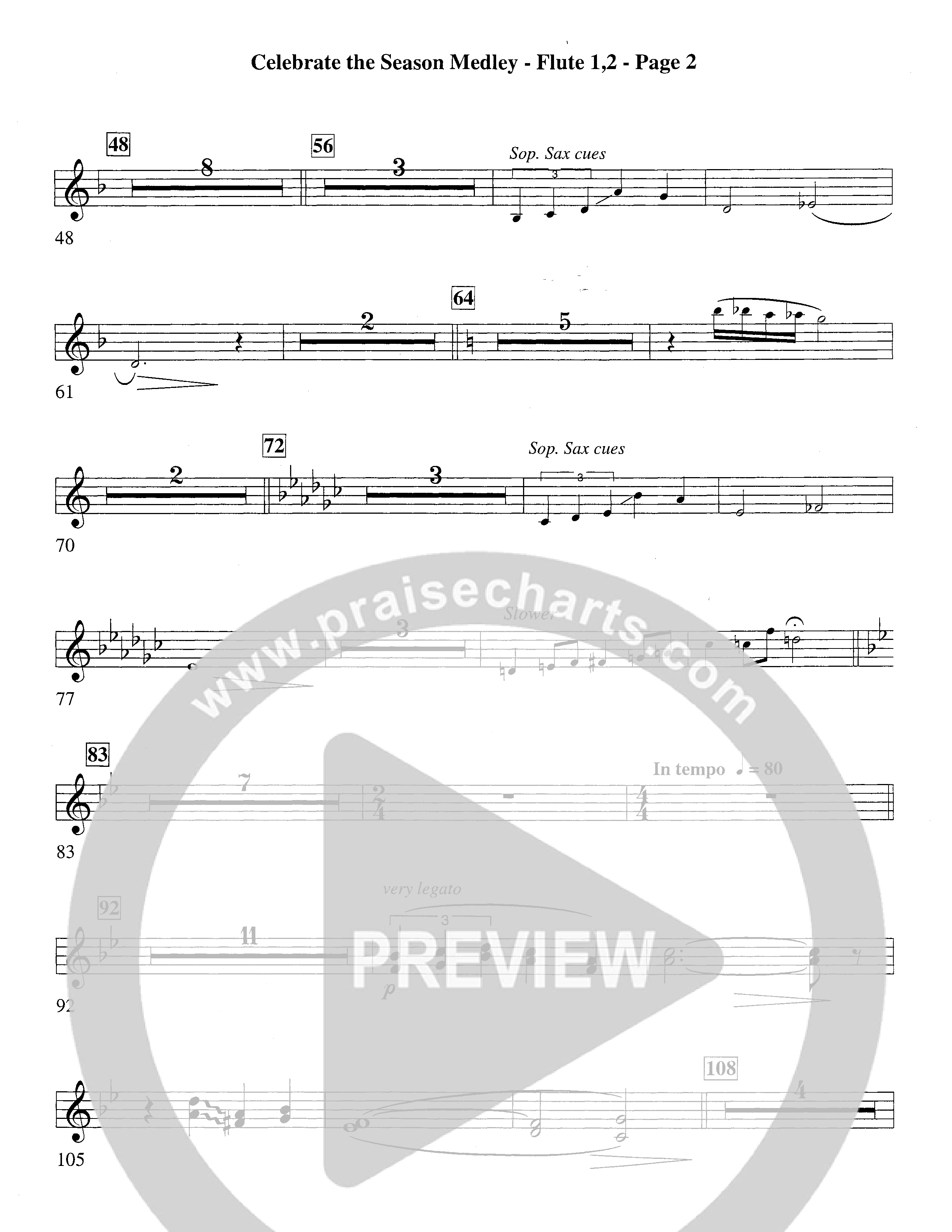 Celebrate The Season Medley (Choral Anthem SATB) Flute 1/2 (Word Music Choral / Arr. Lari Goss)