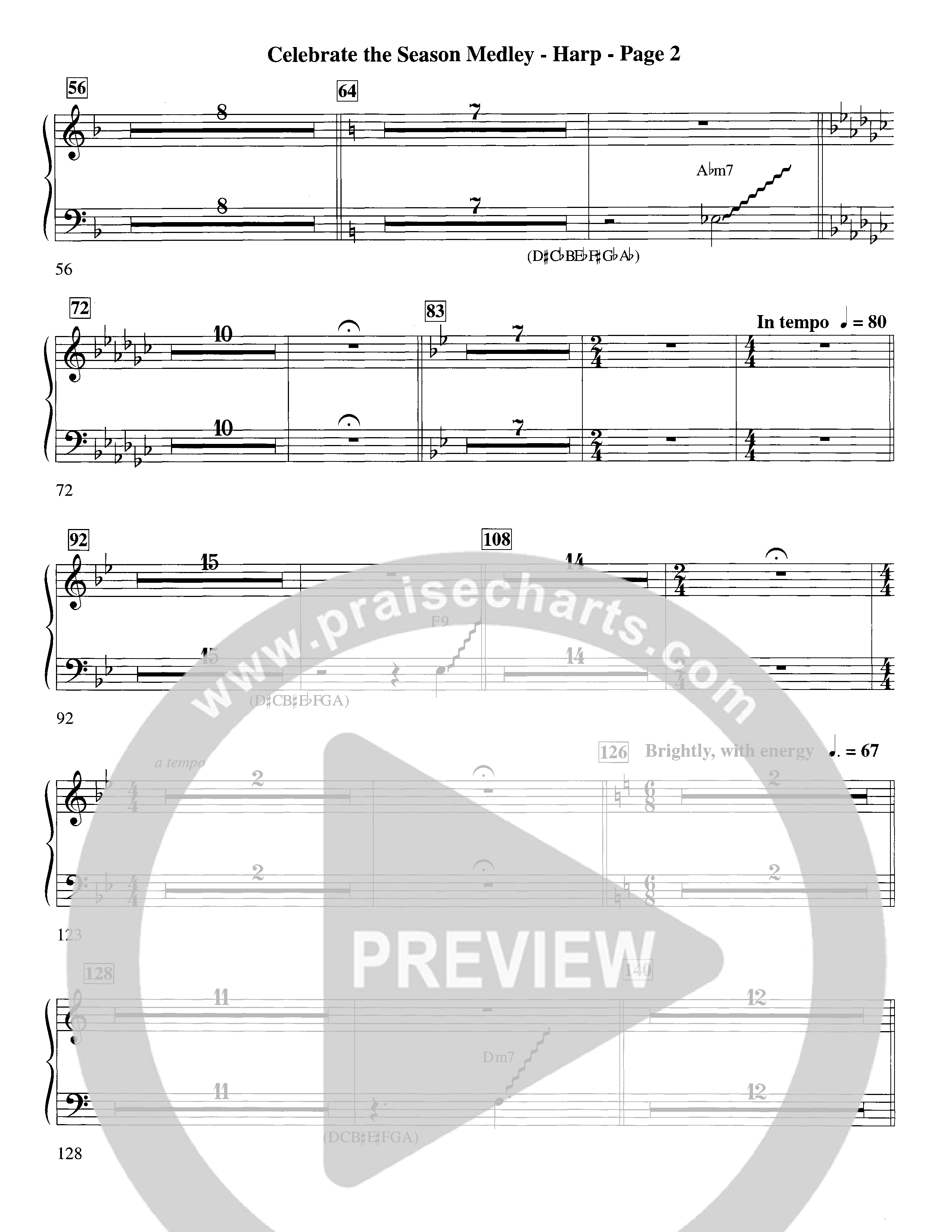 Celebrate The Season Medley (Choral Anthem SATB) Harp (Word Music Choral / Arr. Lari Goss)