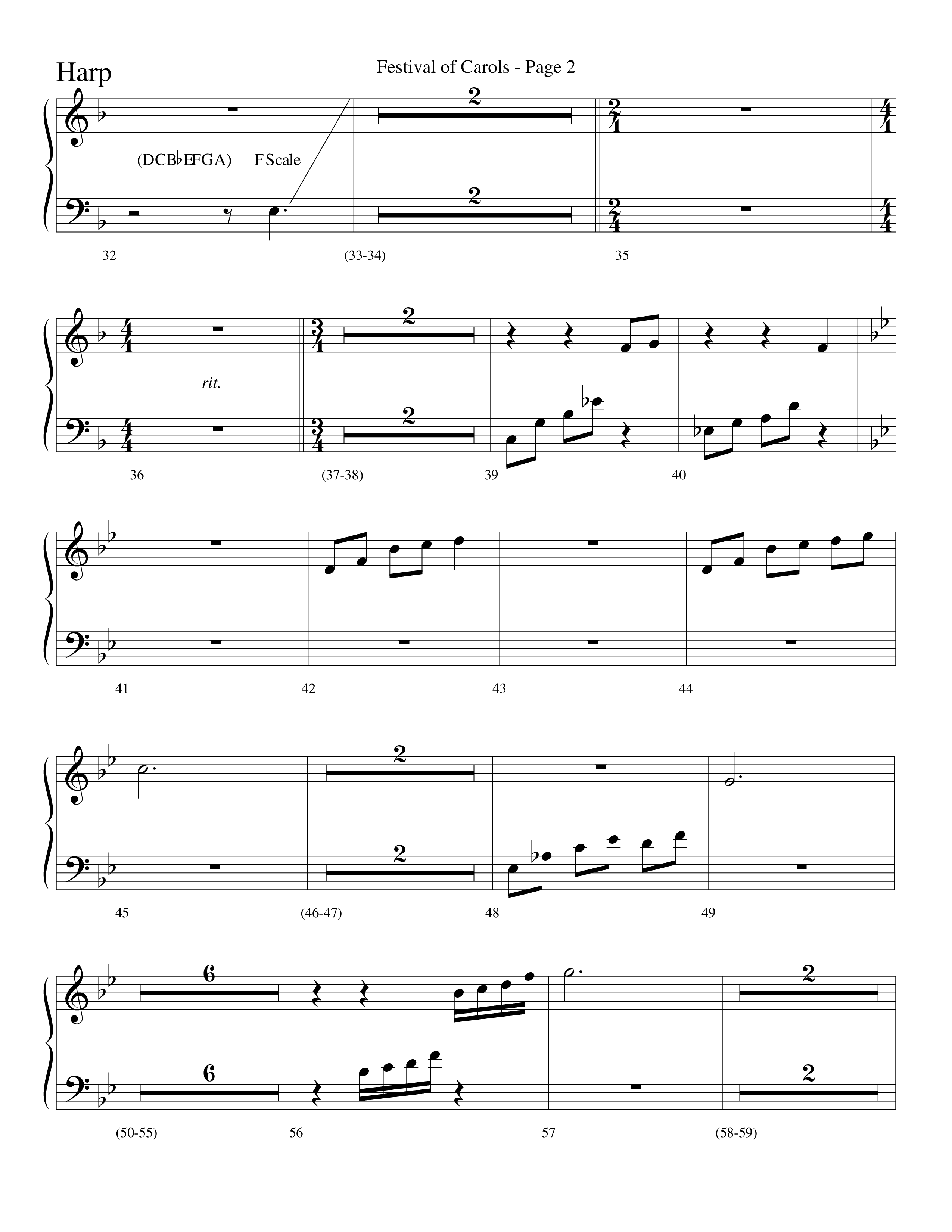 Festival Of Carols (Choral Anthem SATB) Harp (Word Music Choral / Arr. Lari Goss)