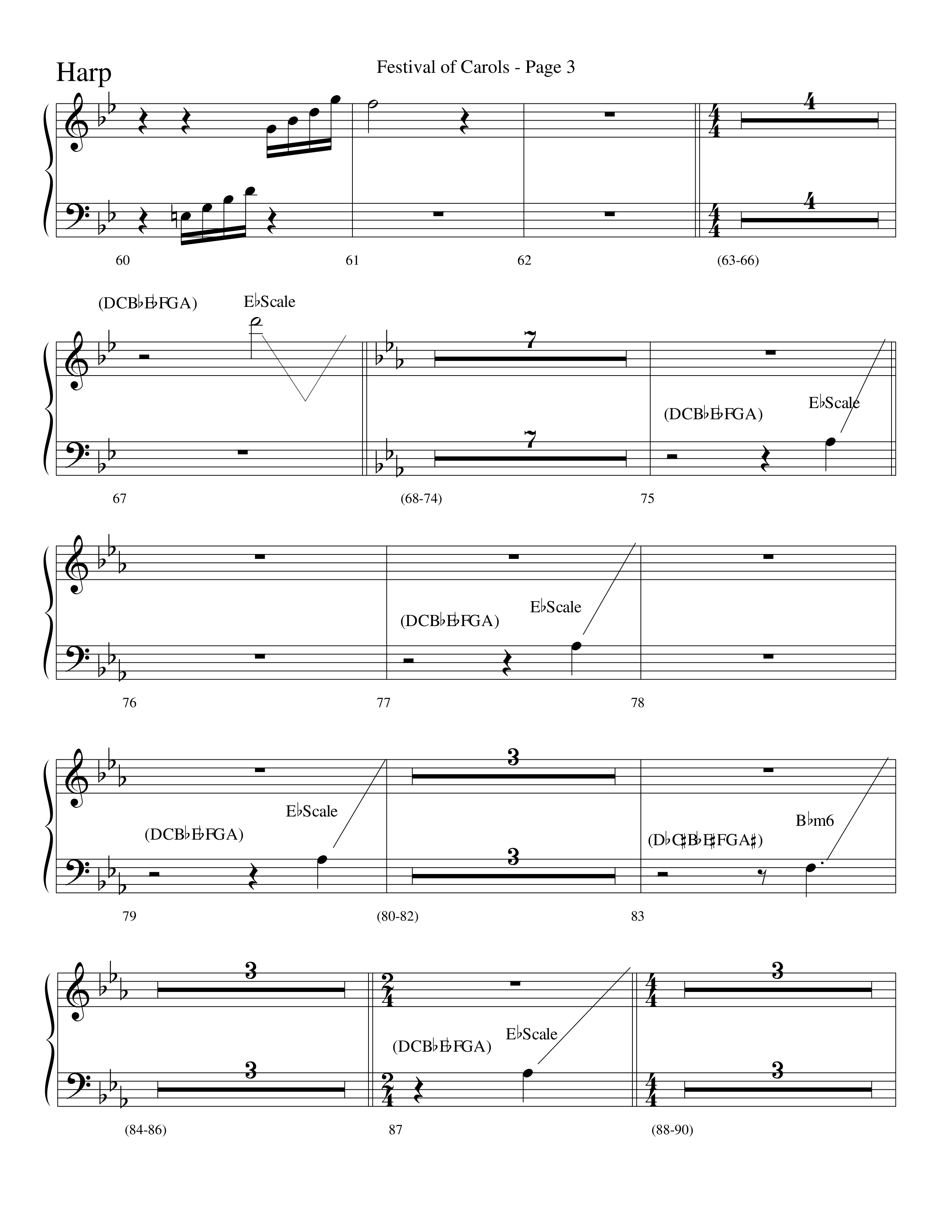 Festival Of Carols (Choral Anthem SATB) Harp (Word Music Choral / Arr. Lari Goss)