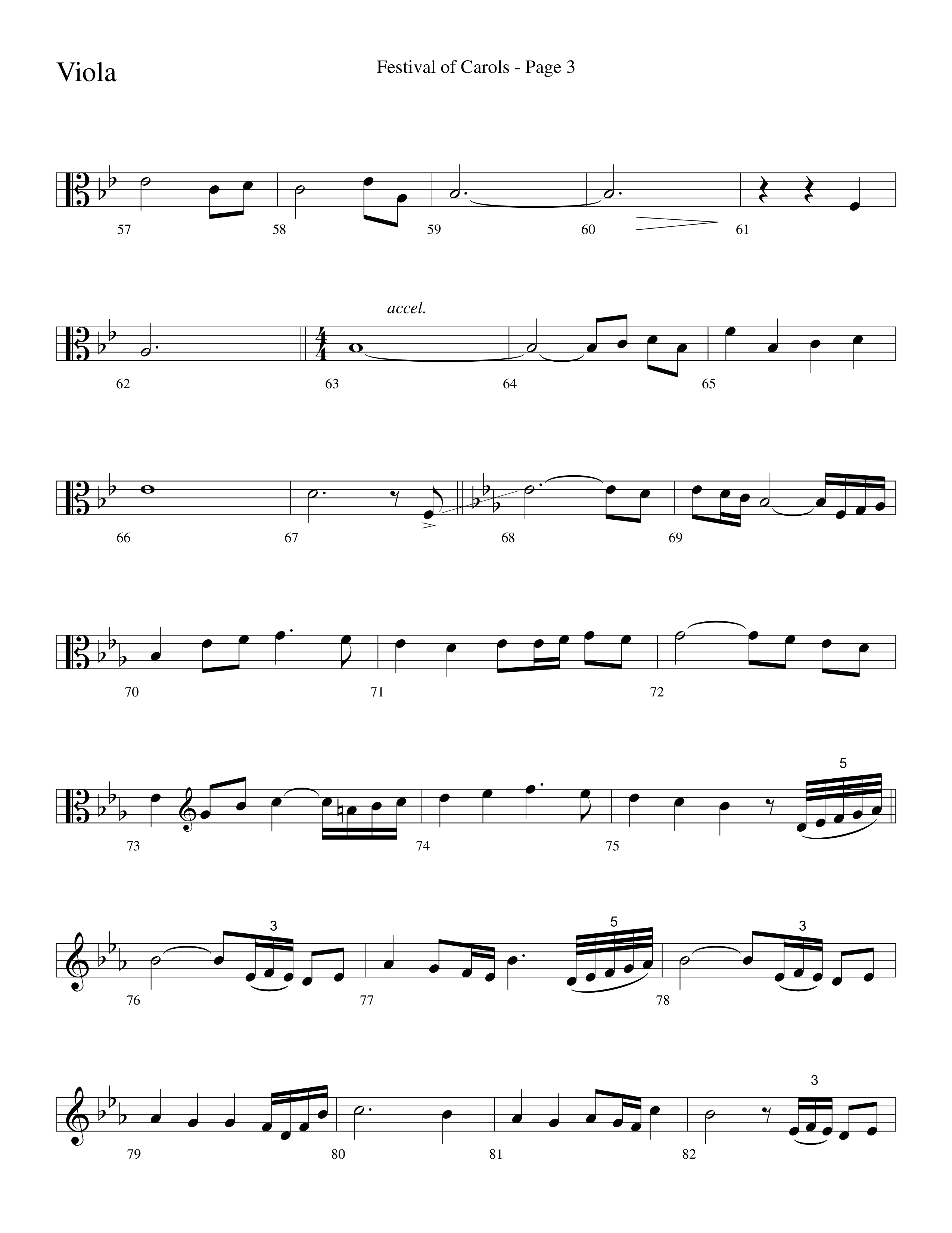 Festival Of Carols (Choral Anthem SATB) Viola (Word Music Choral / Arr. Lari Goss)