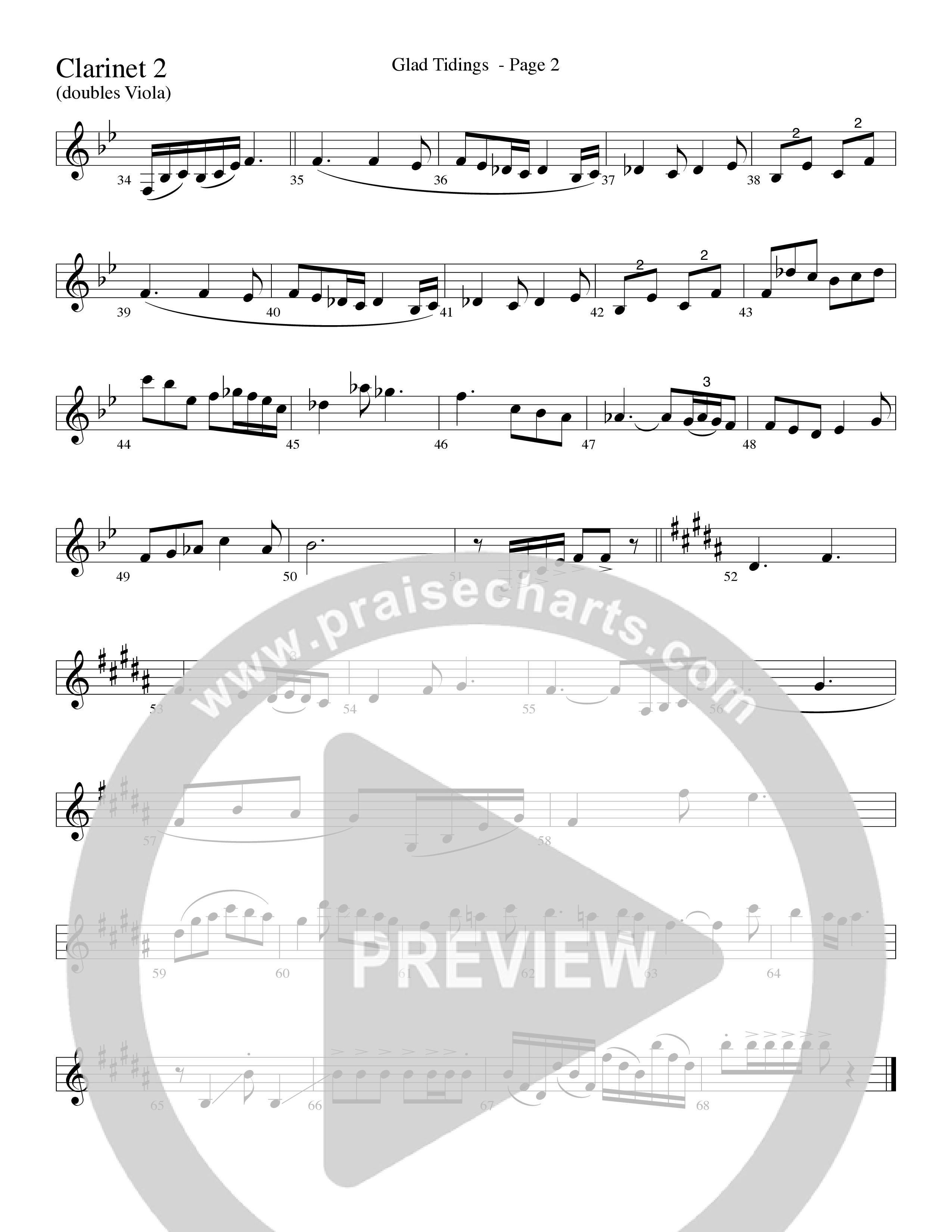 Glad Tidings (with God Rest Ye Merry Gentlemen) (Choral Anthem SATB) Clarinet 1/2 (Word Music Choral)