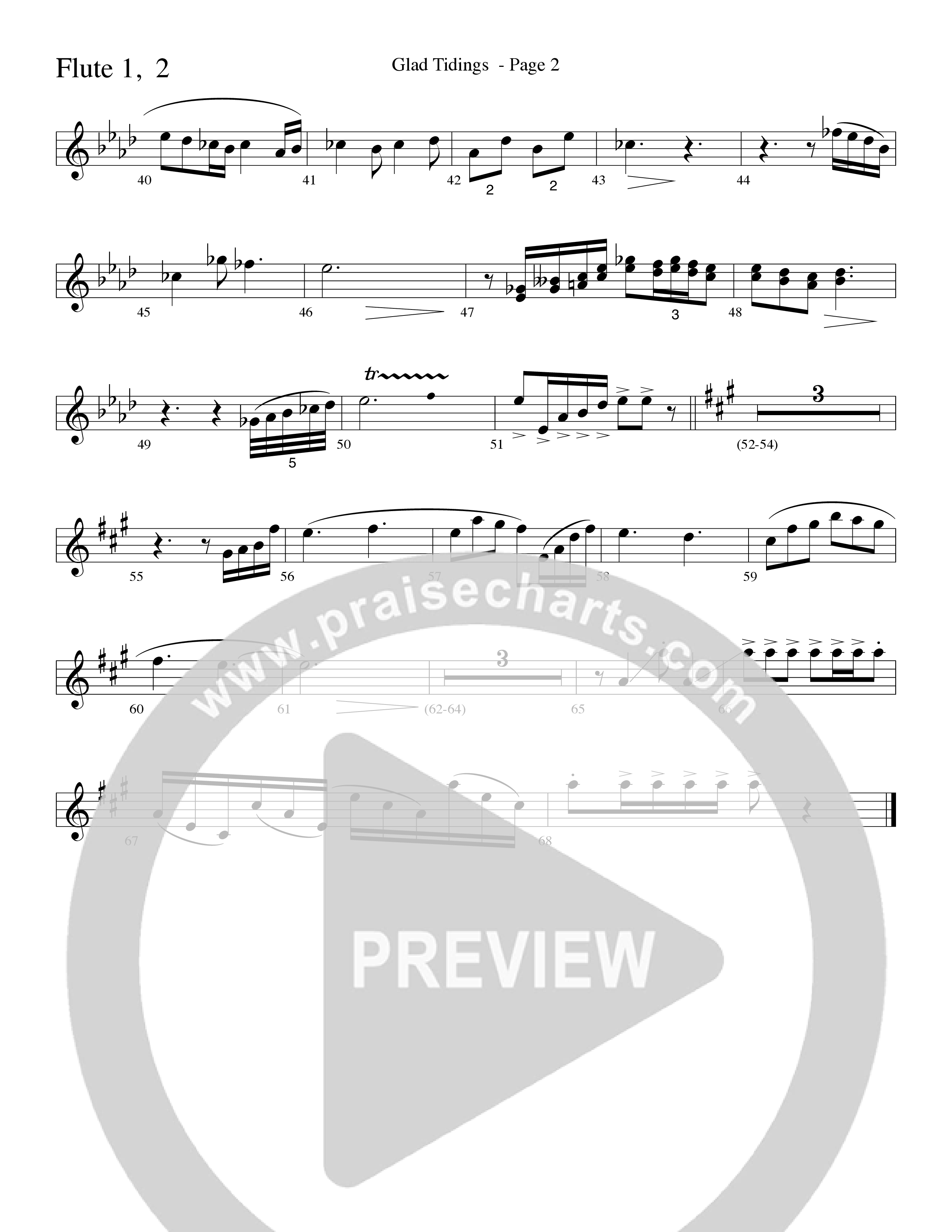 Glad Tidings (with God Rest Ye Merry Gentlemen) (Choral Anthem SATB) Flute 1/2 (Word Music Choral)