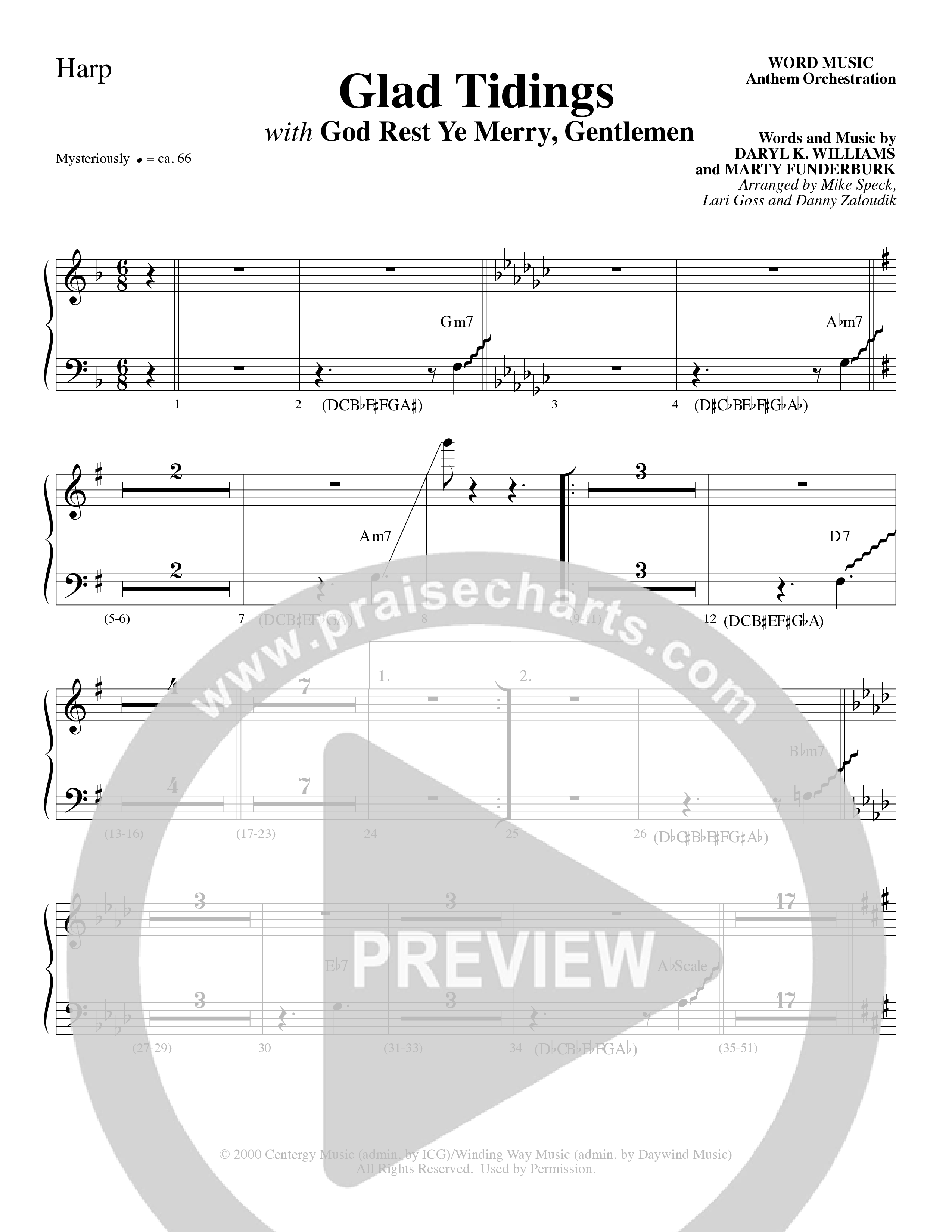 Glad Tidings (with God Rest Ye Merry Gentlemen) (Choral Anthem SATB) Harp (Word Music Choral)