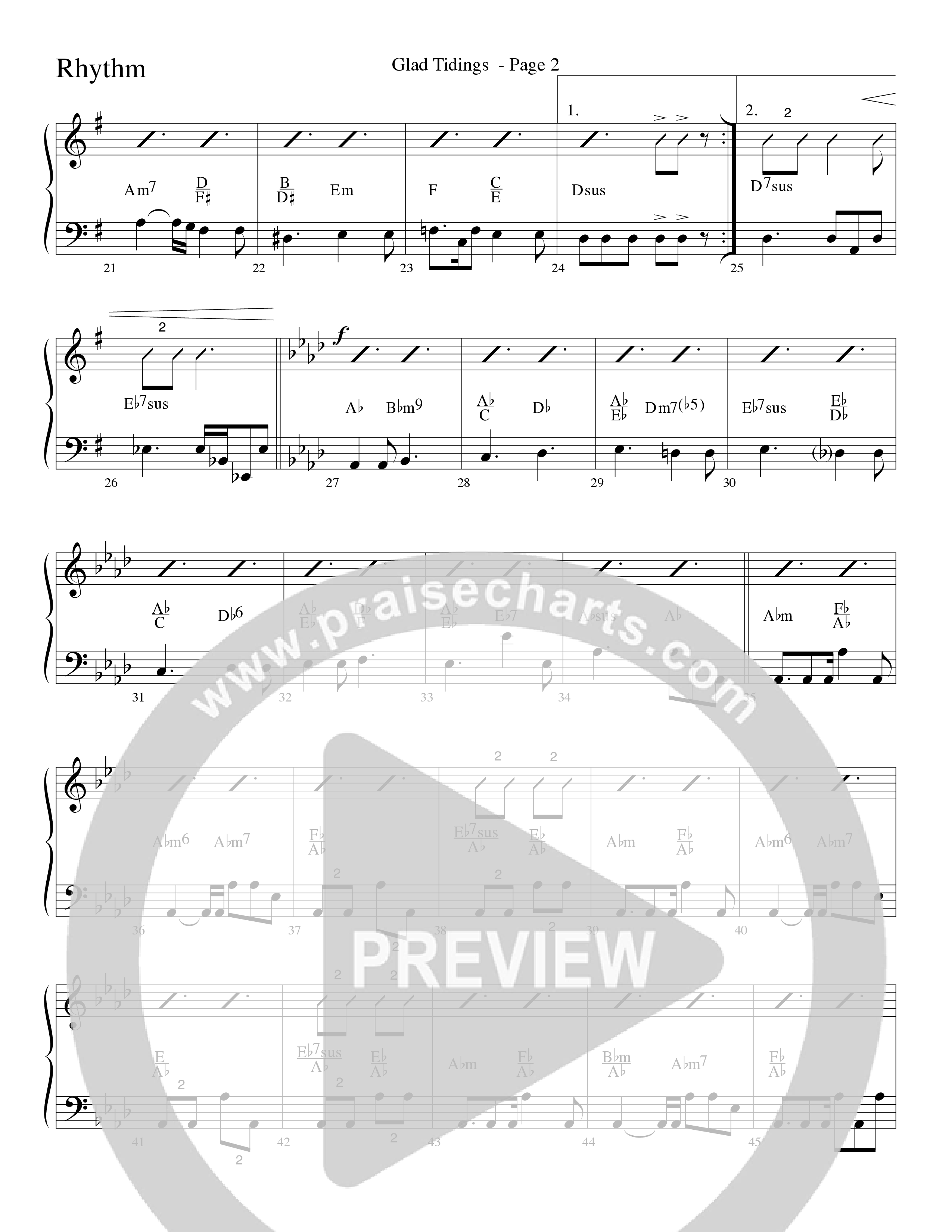 Glad Tidings (with God Rest Ye Merry Gentlemen) (Choral Anthem SATB) Rhythm Chart (Word Music Choral)