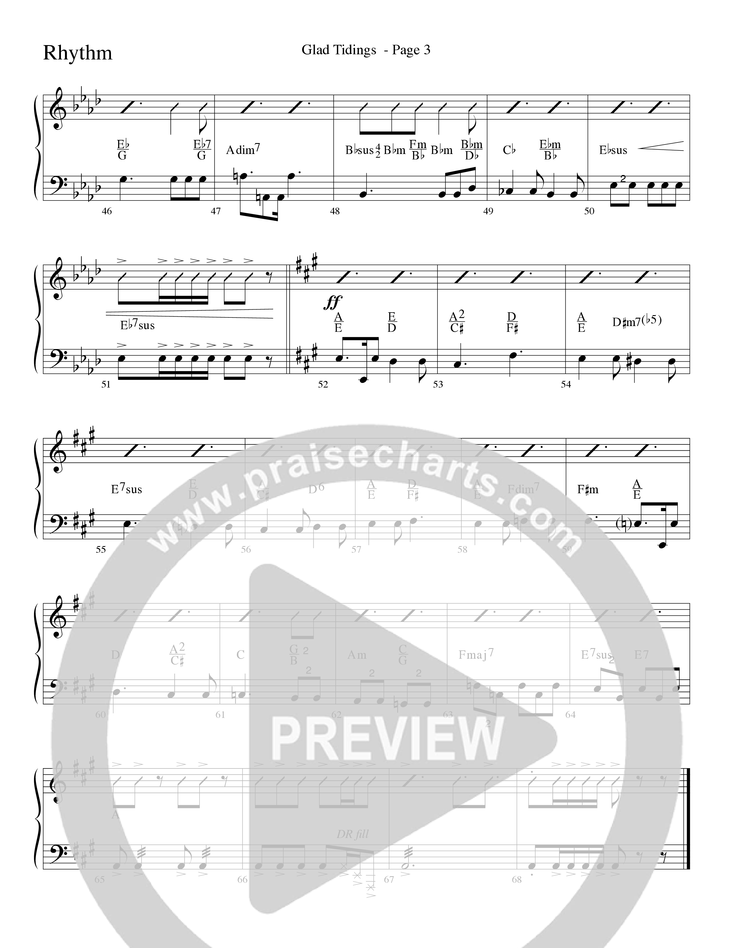 Glad Tidings (with God Rest Ye Merry Gentlemen) (Choral Anthem SATB) Rhythm Chart (Word Music Choral)