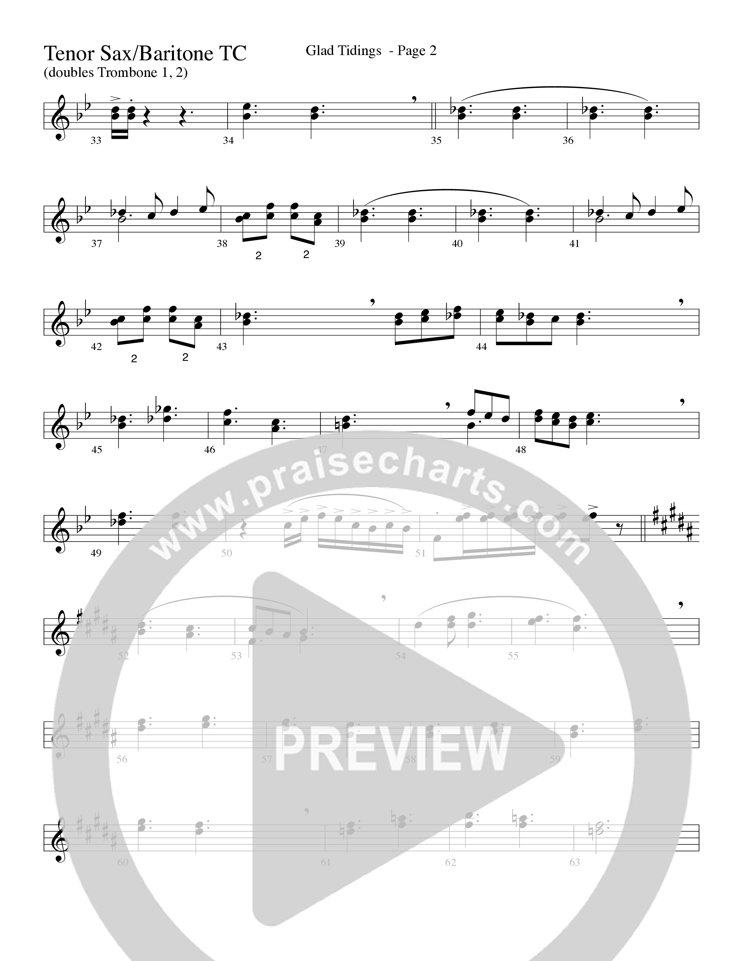 Glad Tidings (with God Rest Ye Merry Gentlemen) (Choral Anthem SATB) Tenor Sax/Baritone T.C. (Word Music Choral)